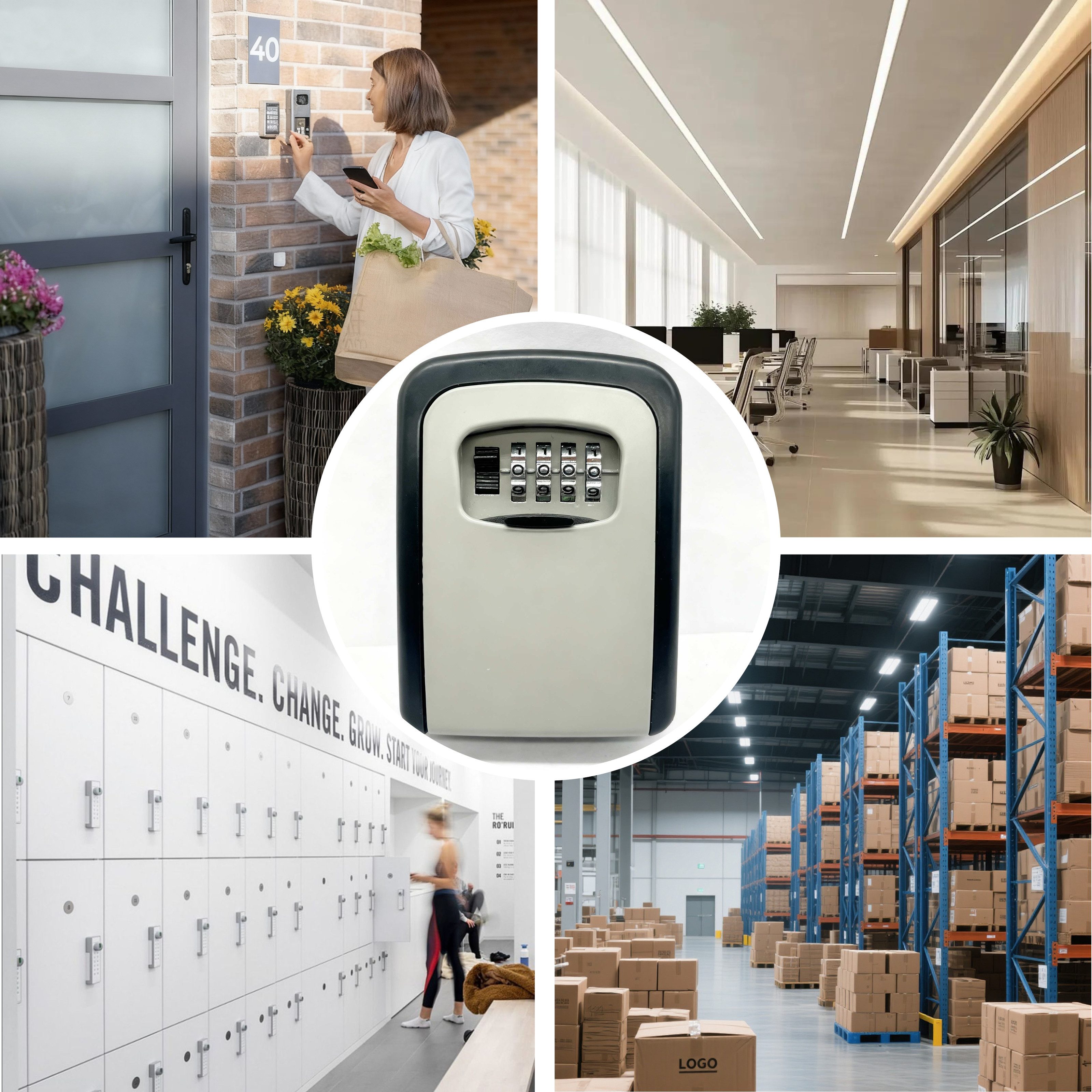 Zedelmaier Schlüsselkasten Wandmontierte Schlüsselbox mit Zahlenschloss, Schlüsseltresor Wandmontage, Schlüsselsafe für Schlüssel Türkarte