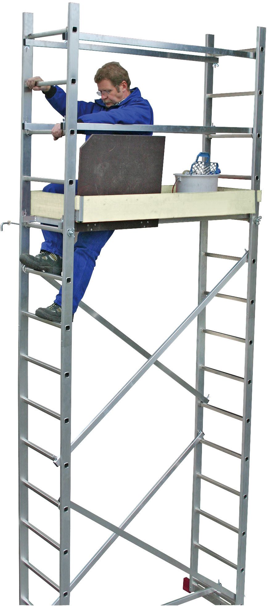 KRAUSE Arbeitsgerüst CORDA, Montagegerüst mit rutschsicherer Belagbühne 1,50 x 0,56 m