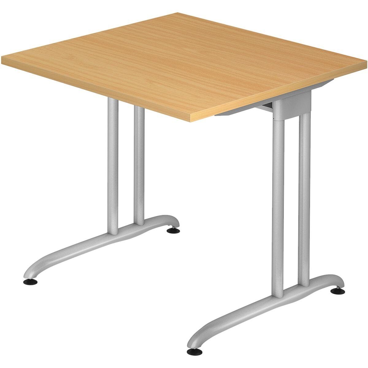HAMMERBACHER Schreibtisch Wien, quadratisch, C-Fuß Gestell, Breite 80 cm