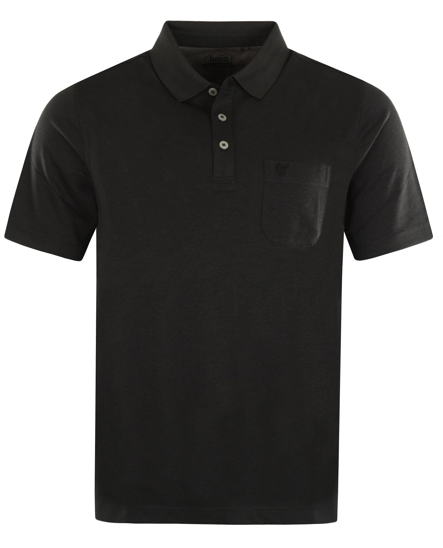 Hajo Poloshirt Herren Poloshirt (1-tlg) Softknit 100 schwarz