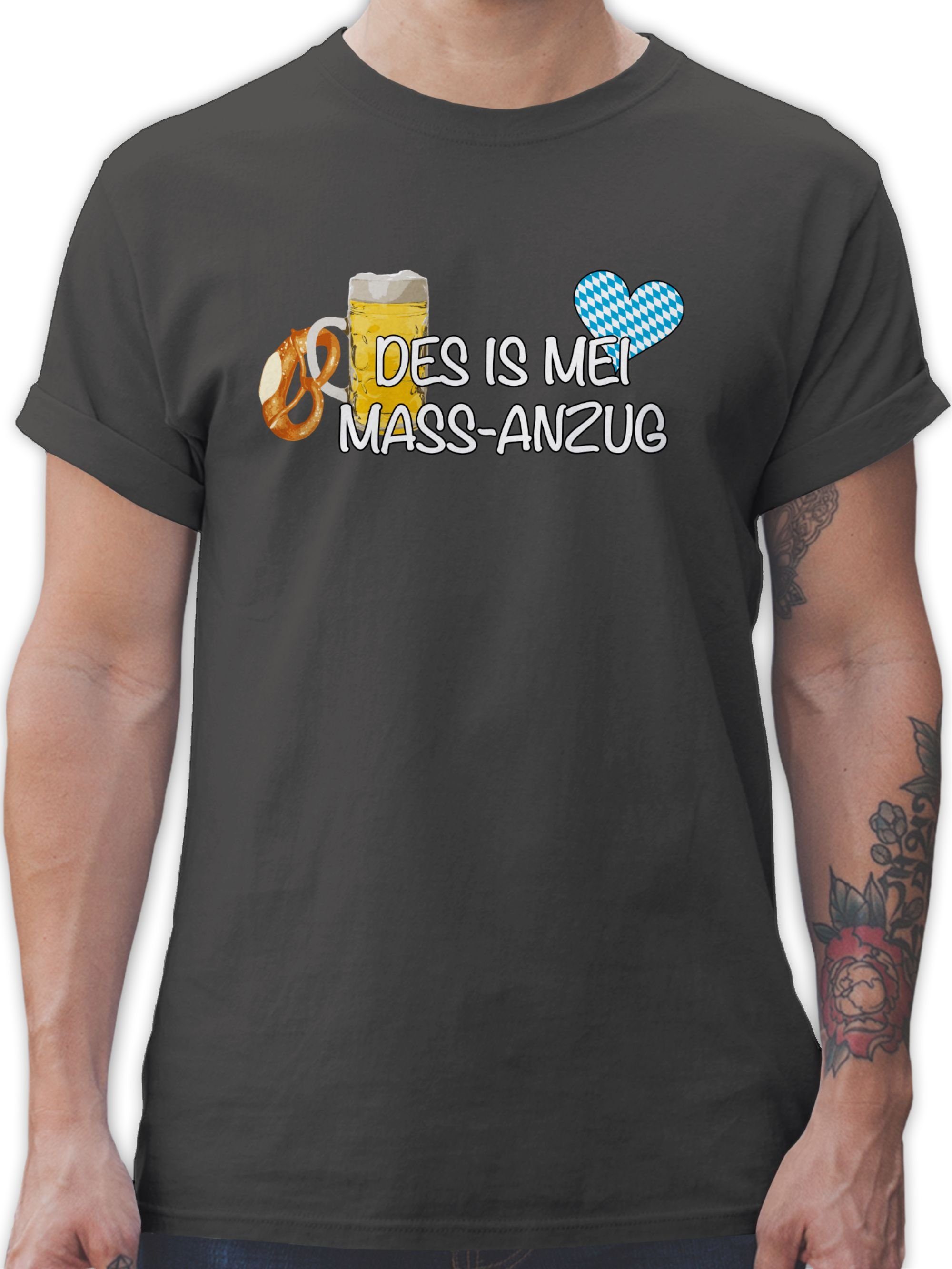 Shirtracer T-Shirt Mass-Anzug Mode für Oktoberfest Herren 1 Dunkelgrau