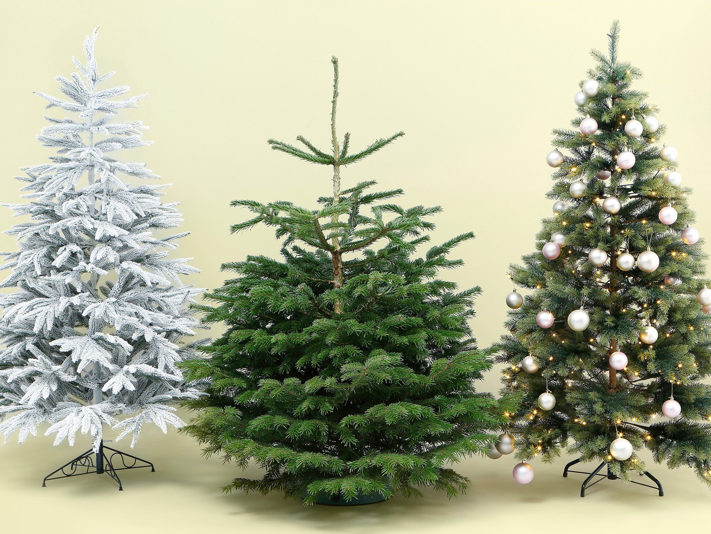 Fertig Künstlicher 60 mit Creativ Beleuchtung Weihnachtsbaum grün/champagner/rosé Kugeln deco und geschmückt, LED