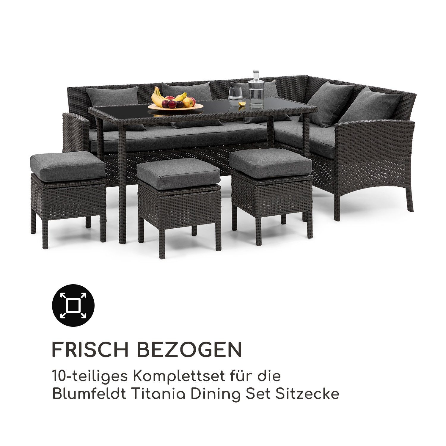 Kissenbezug Dunkelgrau Set, Titania Blumfedt Dining