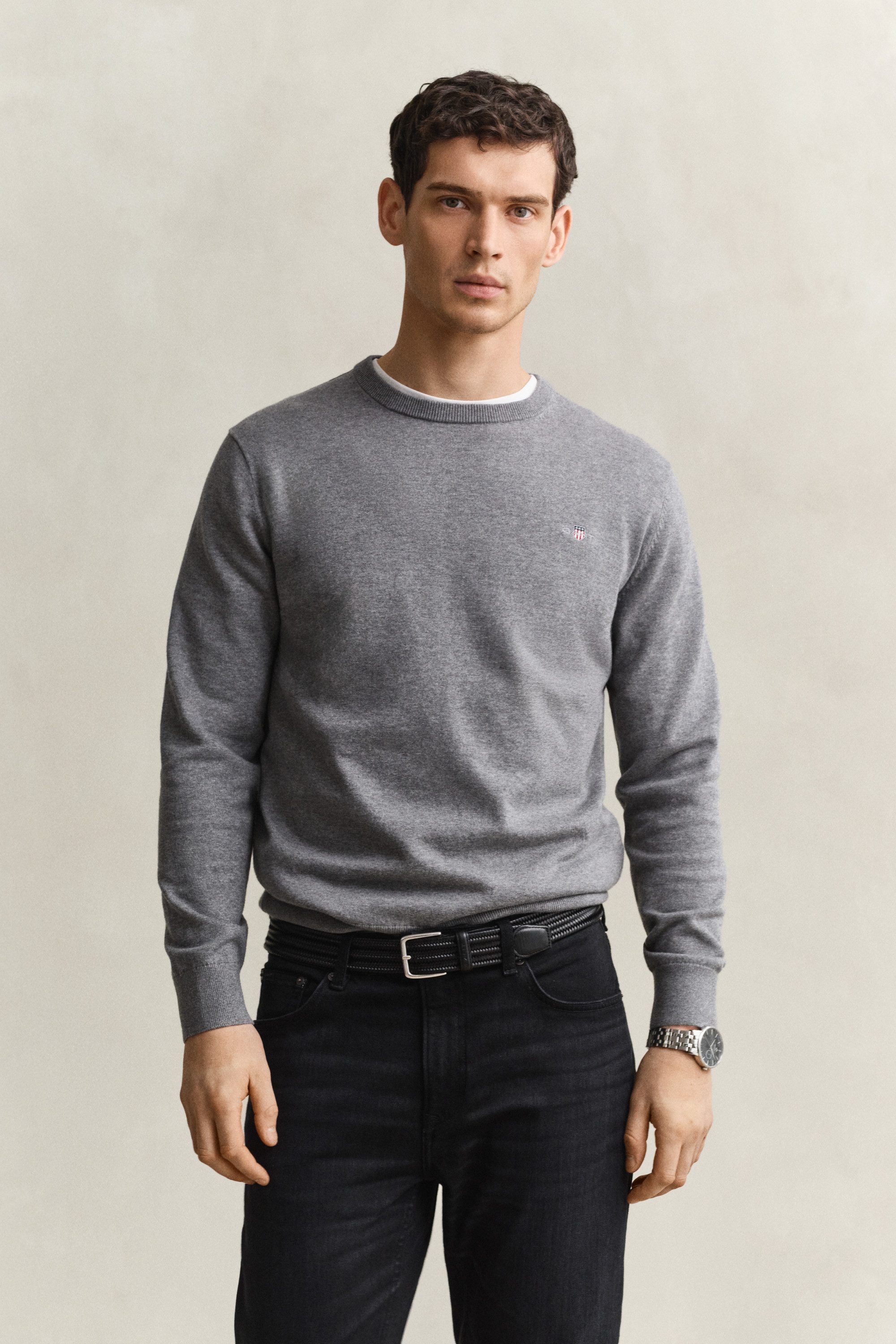 Gant Rundhalspullover CLASSIC COTTON Regular fit mit Rundhalsausschnitt