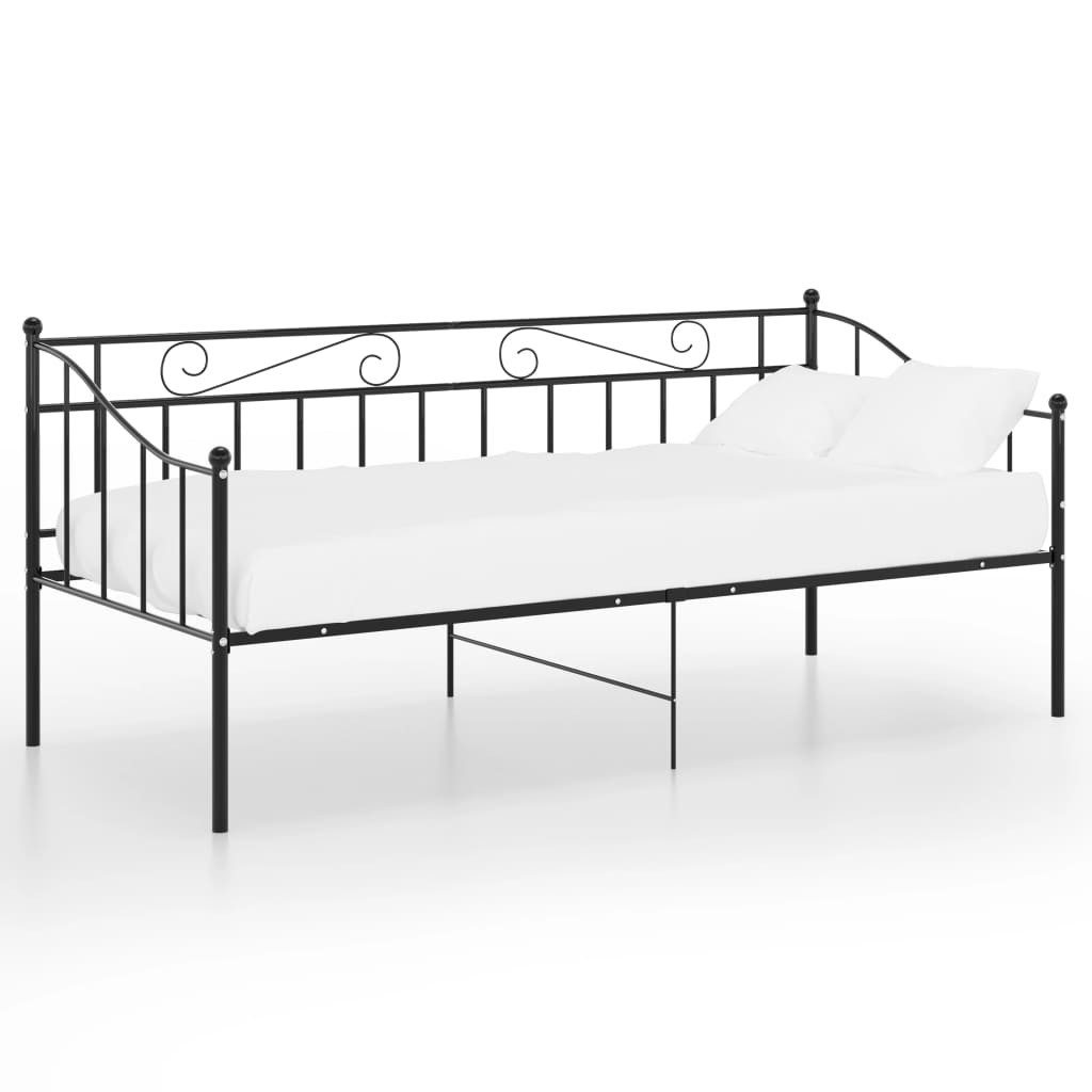 vidaXL Bett Schlafsofa Bettgestell Schwarz Metall günstig online kaufen