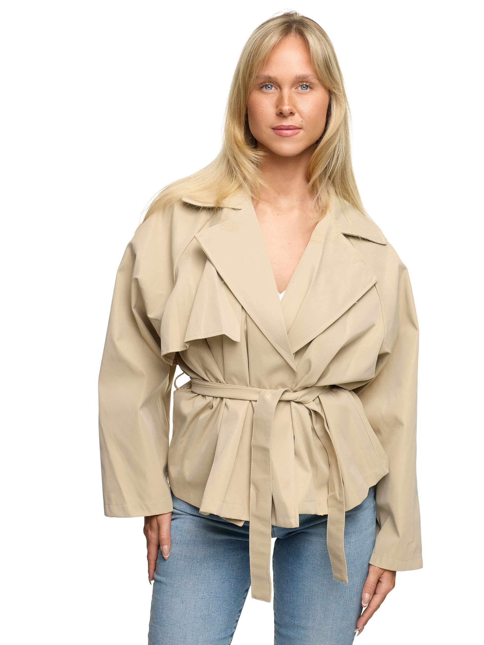 Worldclassca Trenchcoat Worldclassca TRENCHCOAT Crop Mantel Oversize mit Gü günstig online kaufen
