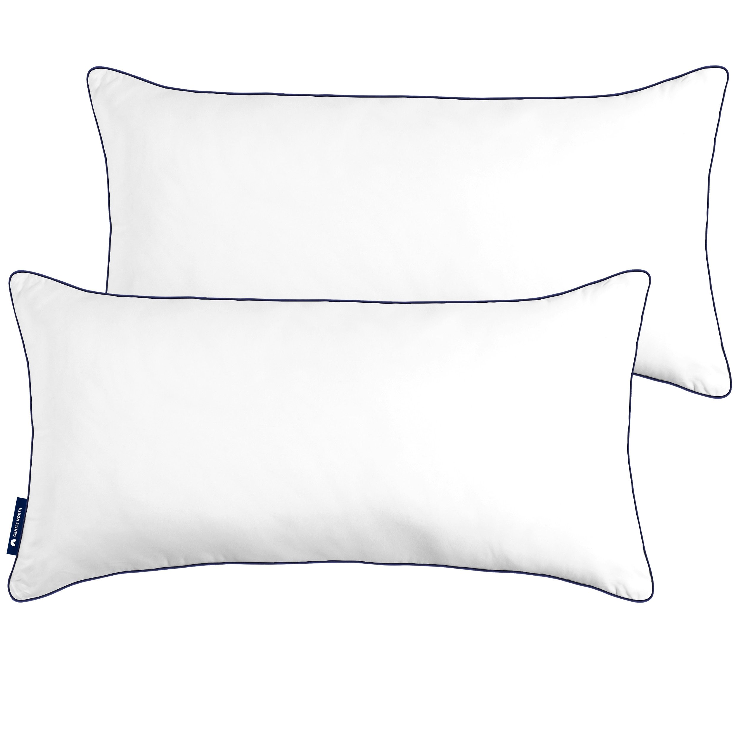 Gentle North Microfaserkissen Kopfkissen in Hotelqualität - Einzeln oder im 2er Set - 60° Waschbar, Füllung: Polyester, Rückenschläfer, Seitschläfer, Bauchschläfer, Comfort, Reißverschluss für Füllung - Made in EU - allergikerfreundlich
