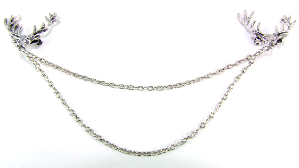 Wolkenweis Bauchketten und Fußketten Set Ansteck Charivari Kette mit Hirschkopf