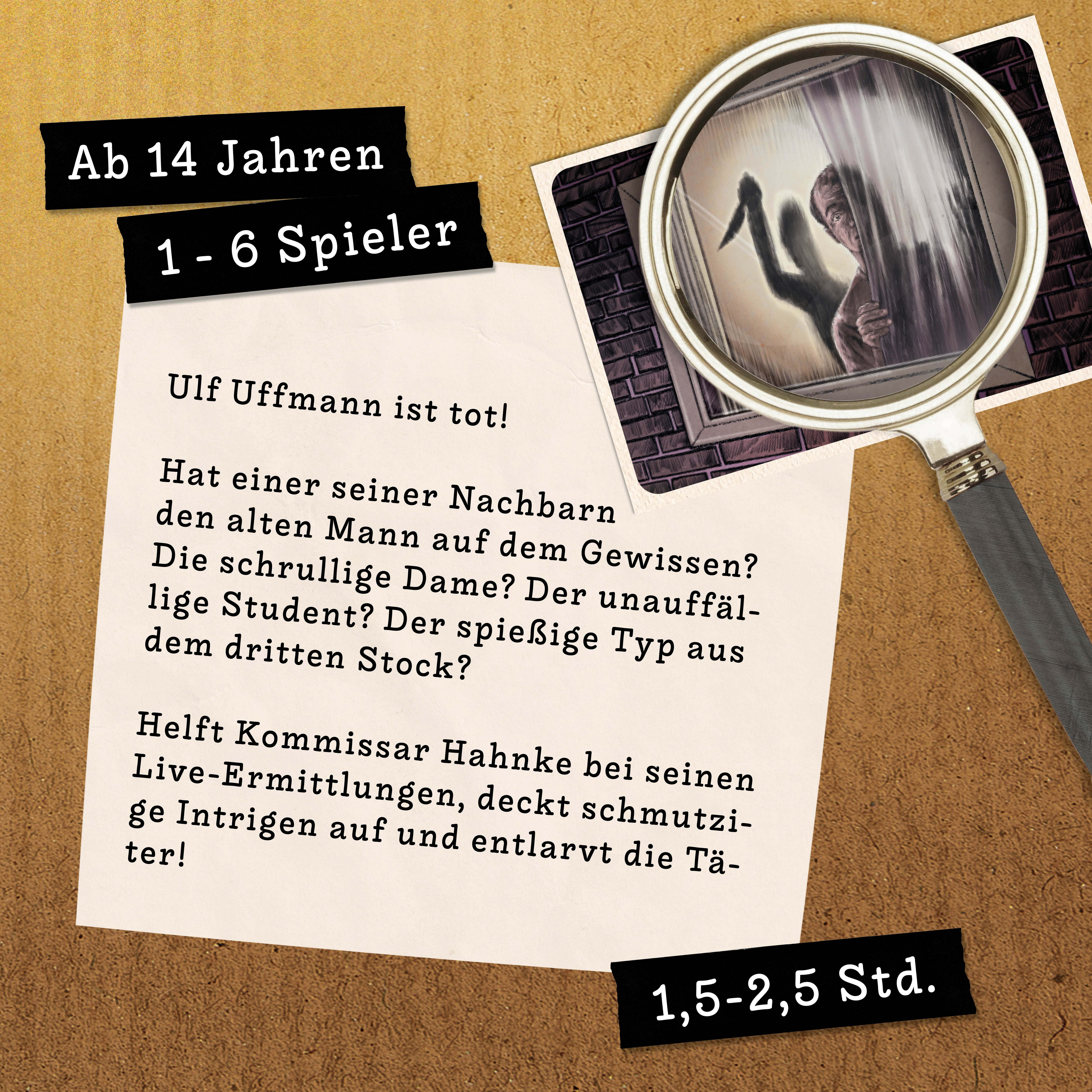 Hidden Games Tatort Spiel Alle unter einem Dach, Familienspiel, Gesellschaftsspiel, Detektivspiel, Made in Germany