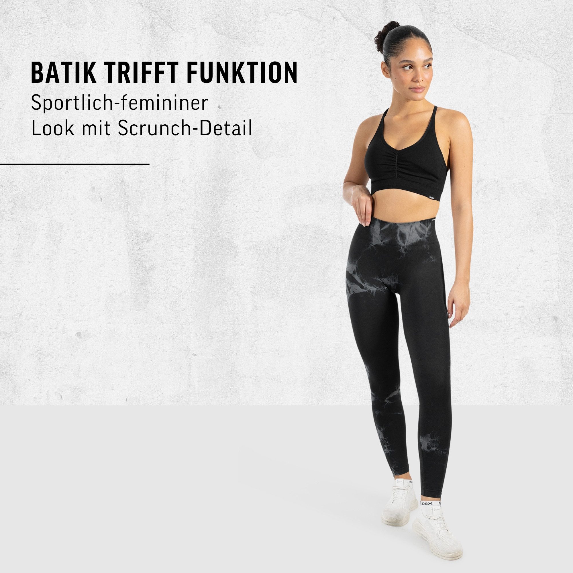 Smilodox Leggings Becci, Seamless High Waist Scrunch Sporthose, Batik-Effekt & Muster Figurformende Kontur, elastisch, Blickdicht, Gym Yoga Training Workout