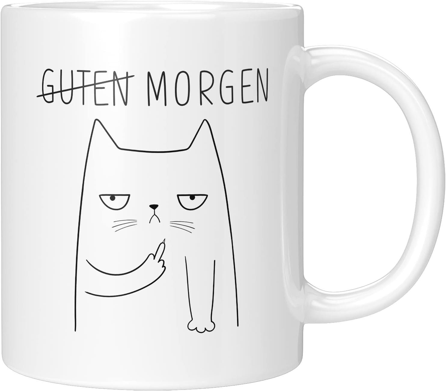 TassenTicker Tasse TASSENTICKER - Guten Morgen - Tasse für die Arbeit -Büro, 330ml Weiß | Tassen