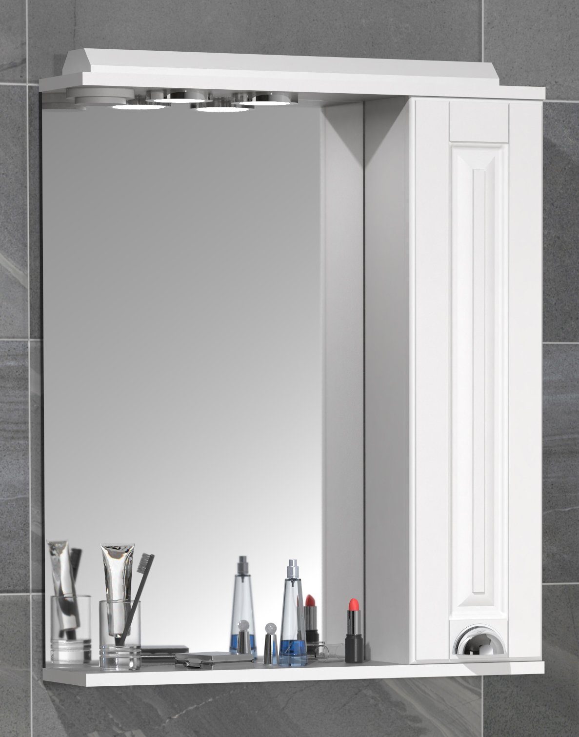 VCM Spiegelschrank Hängeschrank Badezimmer Casalo H. 71 x B. 60 x T. Badschrank zeitlos, ausreichend Stauraum, Wandspiegel