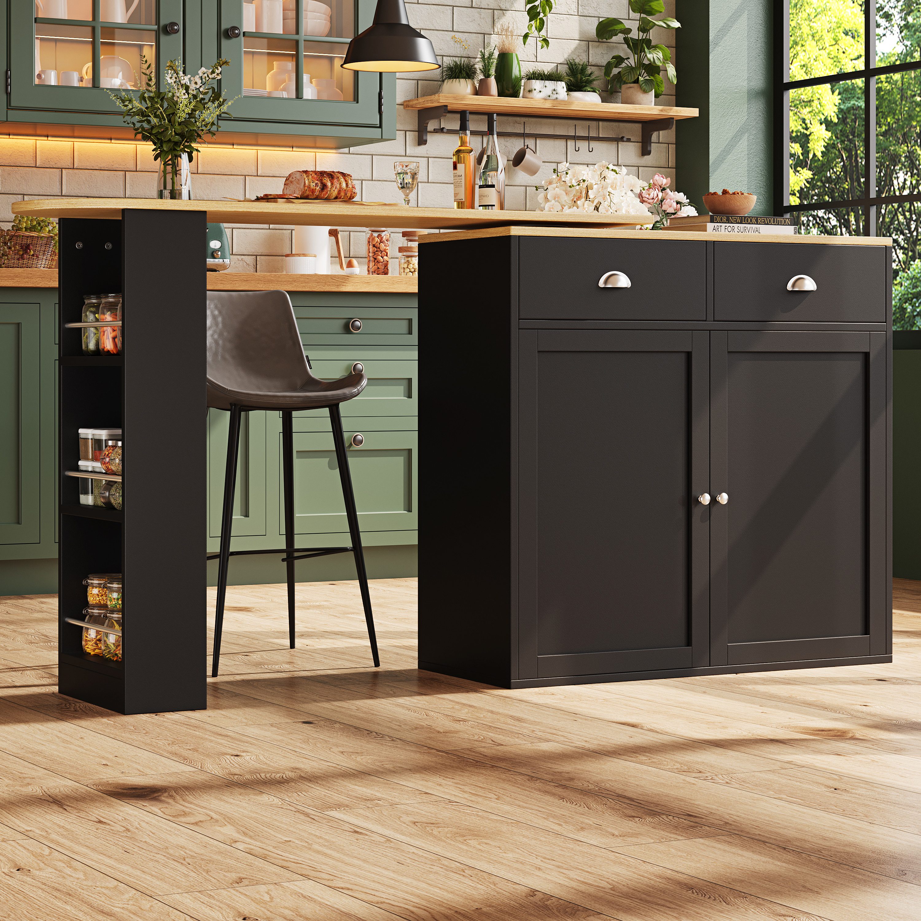 i@home Bartisch Sideboardschrank,schwarz (Packung set, 1 Tisch), drehbar,mi günstig online kaufen