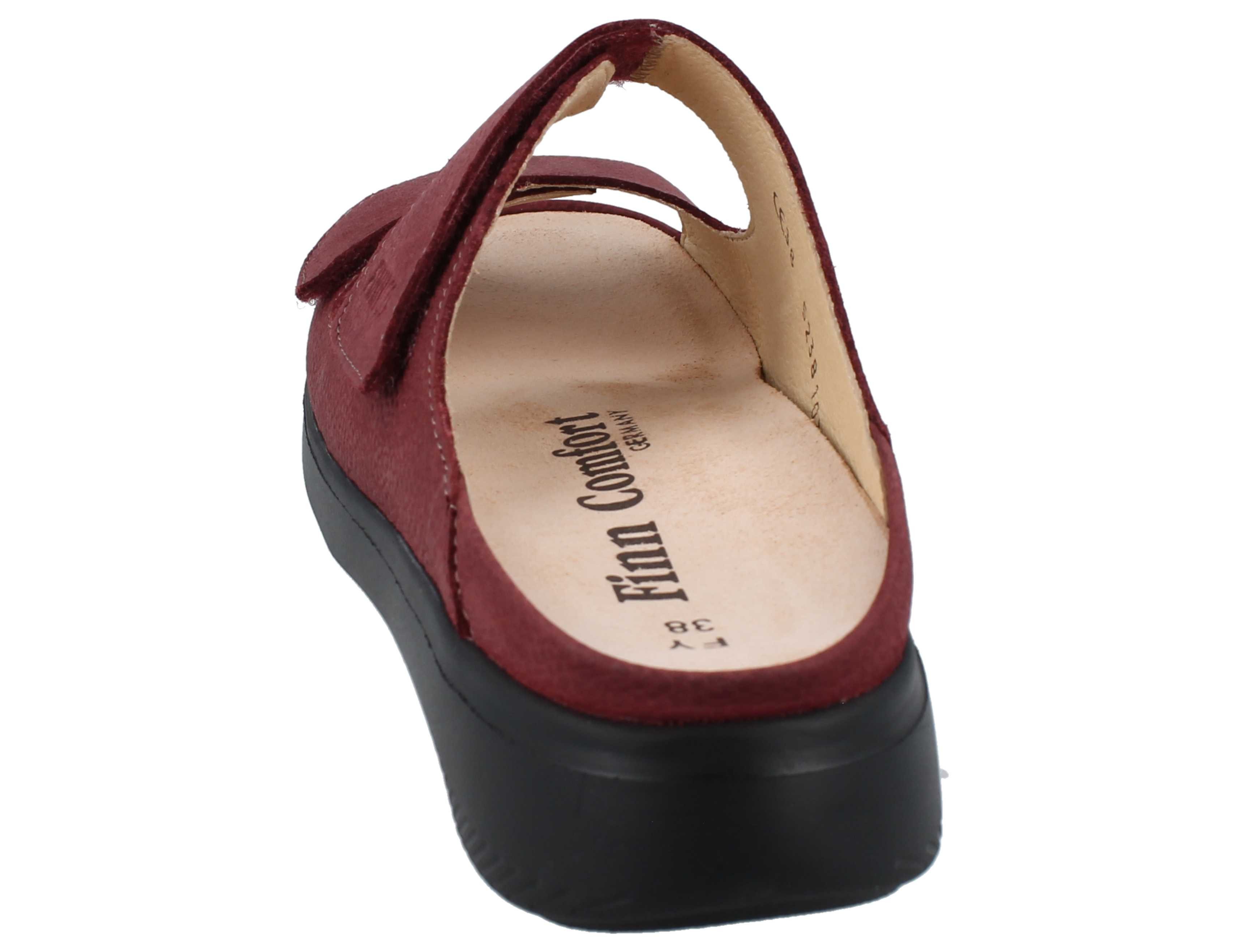 Finn Comfort FINN COMFORT Flores-Soft Damen Pantolette rot Nubukleder - Größe: 39 Pantolette Wechselfußbett