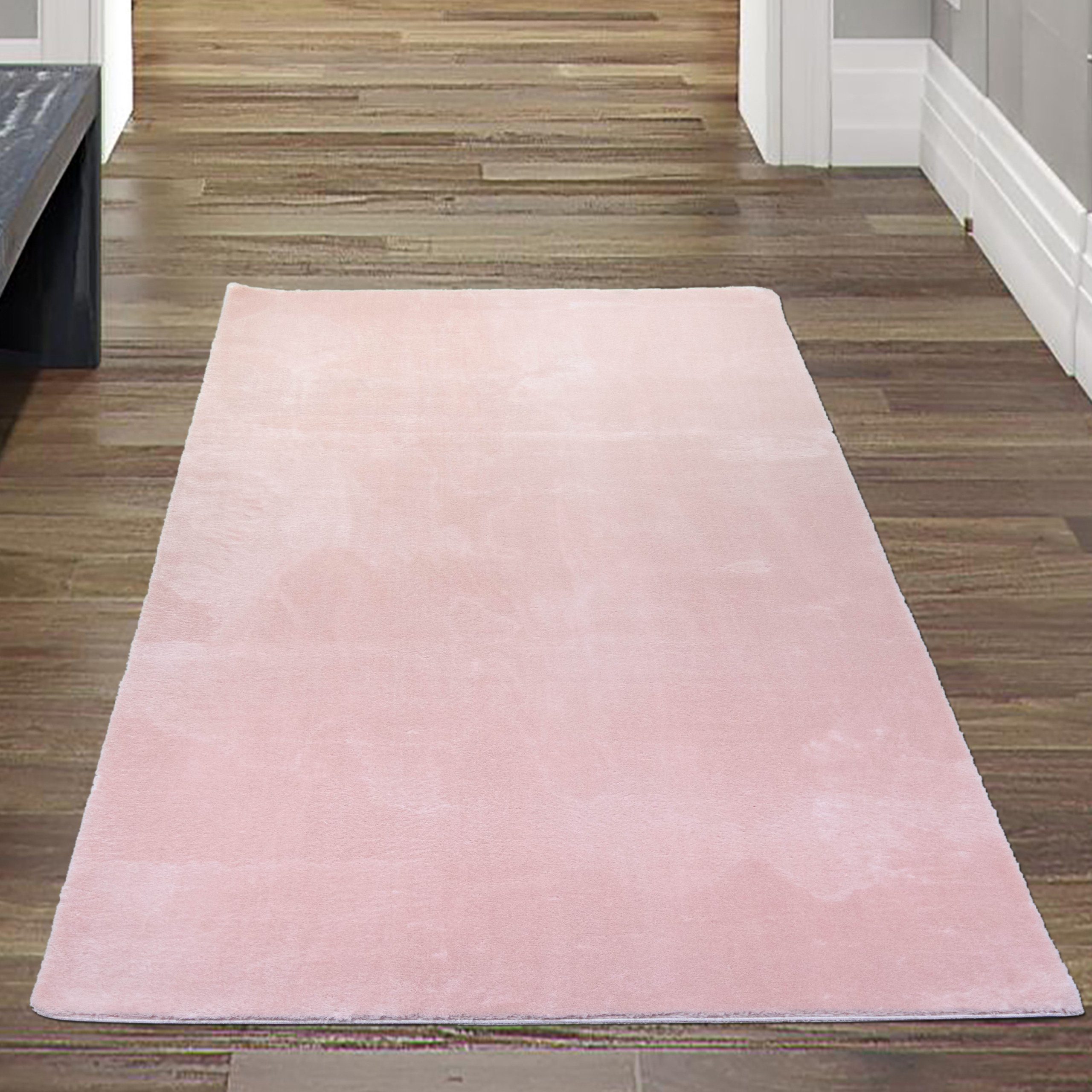 Höhe: rosa, Wohnzimmer waschbar Teppich-Traum, Hochflor-Teppich rechteckig, mm weicher Shaggy Hochflor Teppich Badezimmer 18