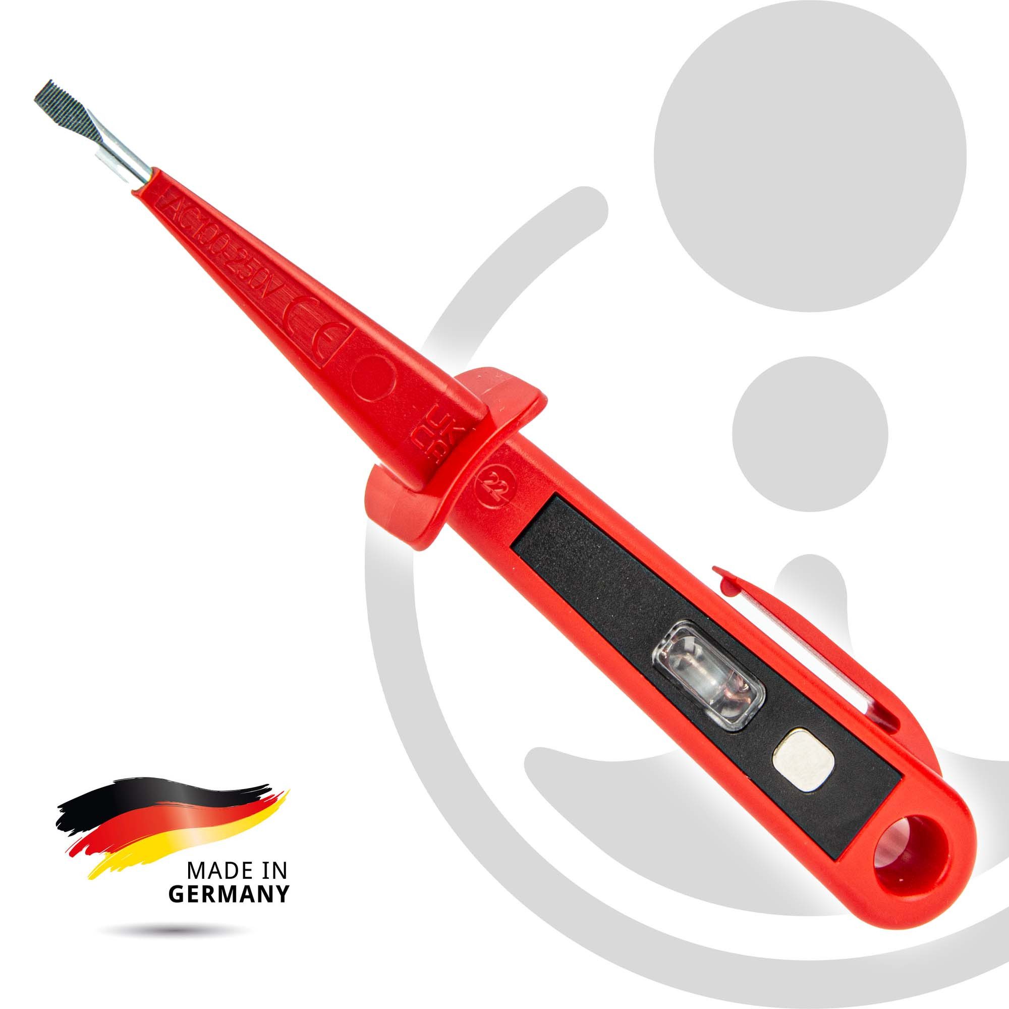 EUROTOOLS Schraubendreher Spannungsprüfer Phasenprüfer 250 V, Schlitz - Schraubendreher 150 mm