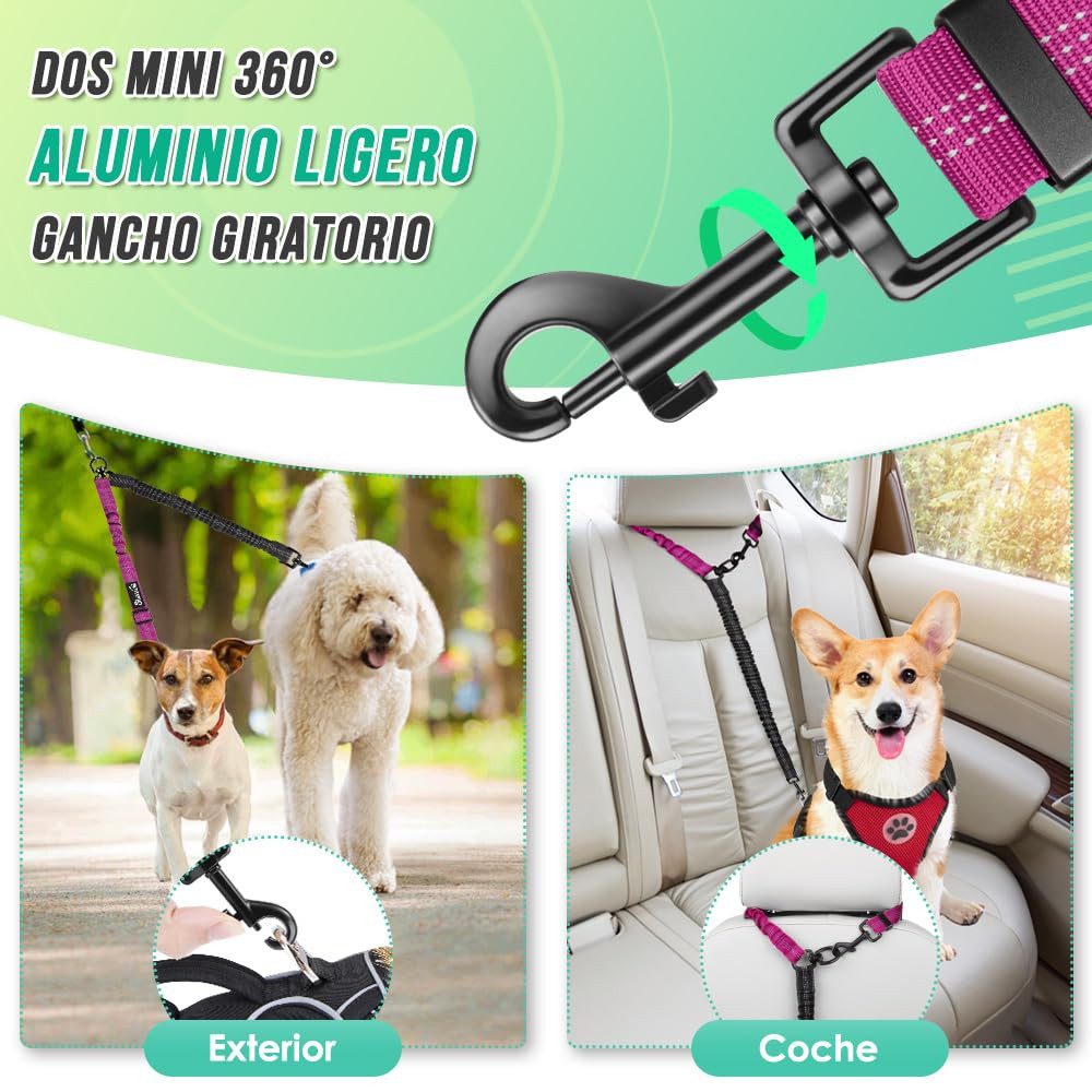 Ledander Hundeleine Doppelte Hundeleine für zwei Hunde, 360° drehbare Doppel-Hundeleine, ausziehbare Hundeleine für kleine, mittelgroße und große Hunde – Bild 4 von 5