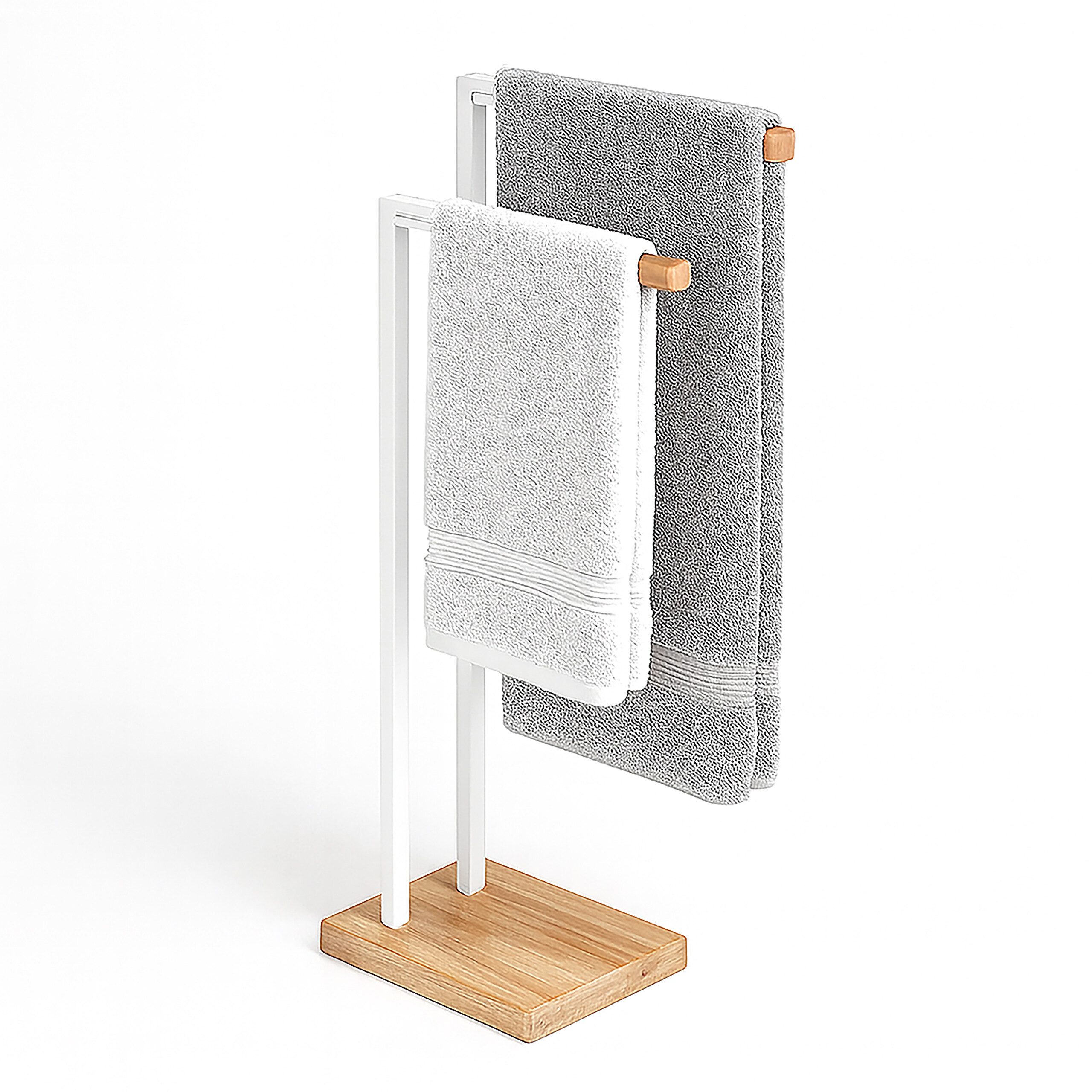 relaxdays Handtuchständer Handtuchhalter stehend, weiß