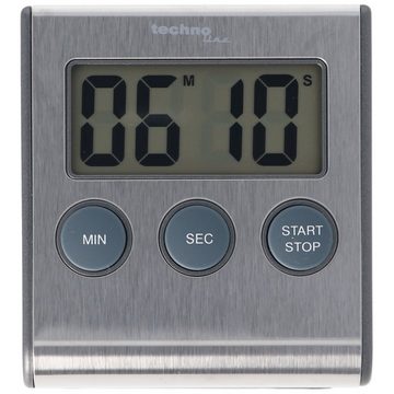 technoline Kurzzeitmesser Edelstahl Digital Küchentimer, Timer mit Alarm, up und down Funktion