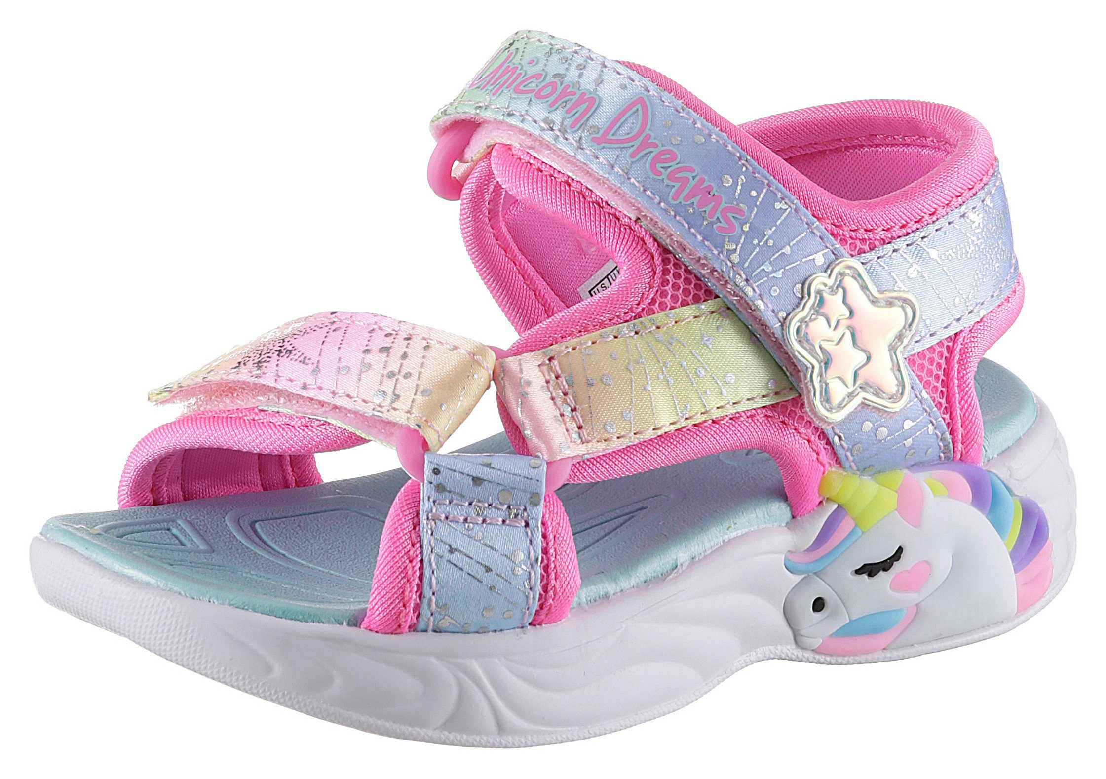 Skechers Kids UNICORN DREAMS SANDAL MAJESTIC BLISS Sandale leuchtet bei jedem Schritt pink-kombiniert | Riemchensandalen