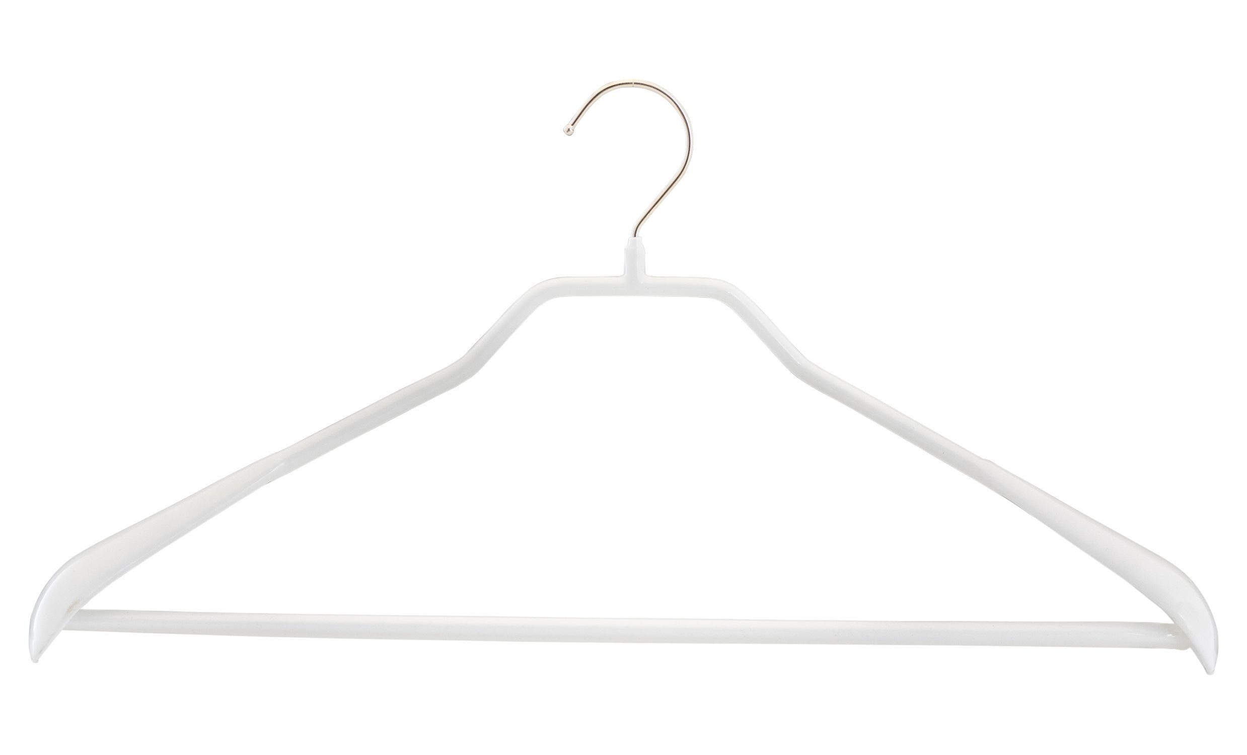 MAWA Kleiderbügel MAWA Bodyform/LS Rundstahl-Kleiderbügel mit breit ausgeformter belastbarer Schulterauflage, aus 4,6 mm Rundstahl, körpergeformt, rutschhemmend ummantelt, geeignet für Oberbekleidung, (5-tlg) Weiß
