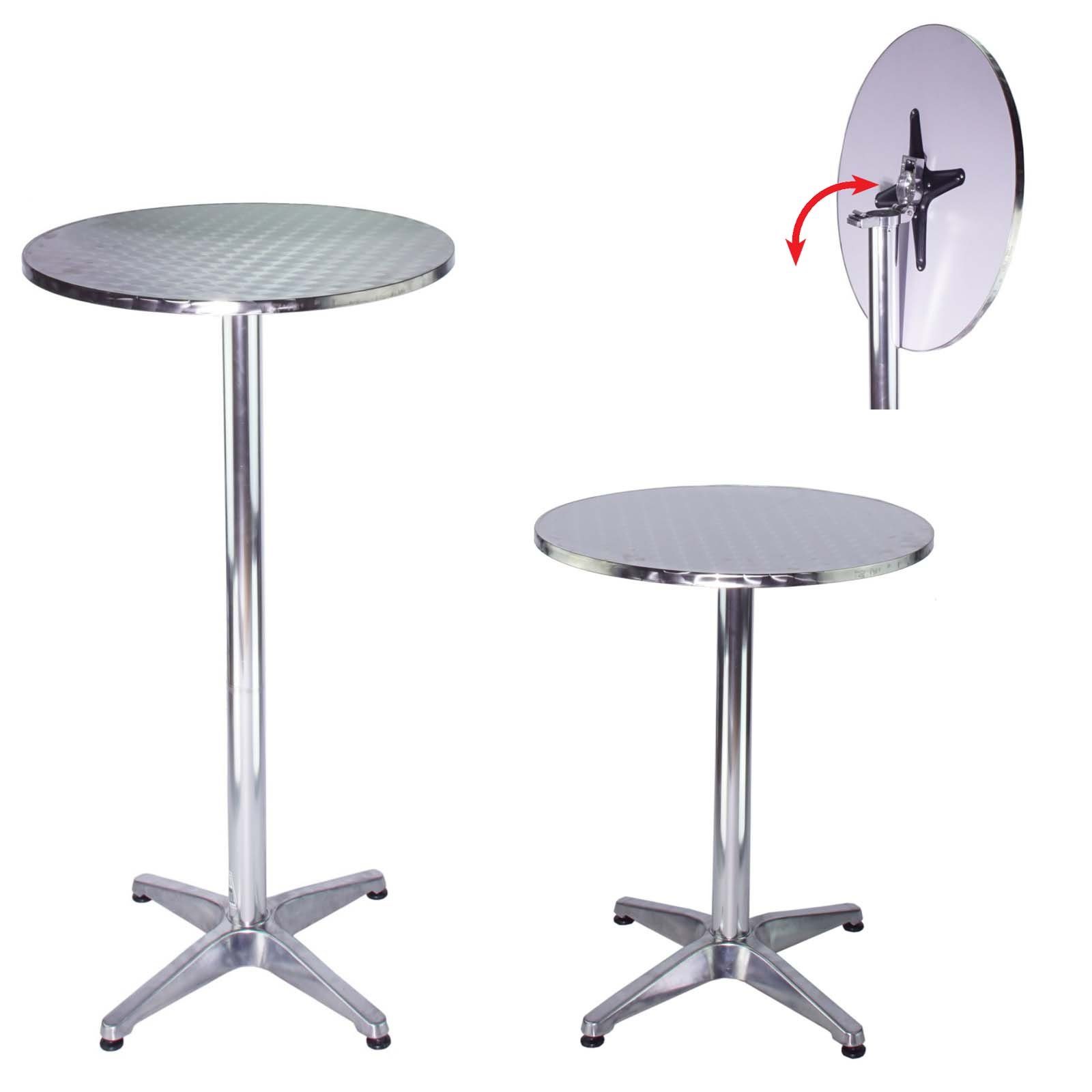 TRUTZHOLM Stehtisch 2x Stehtisch 2in1 Alu höhenverstellbar 70/115cm Ø60cm Bistrotisch (2er Set), verstellbare Höhe, hochwertiges Aluminium, klappbare Tischplatte