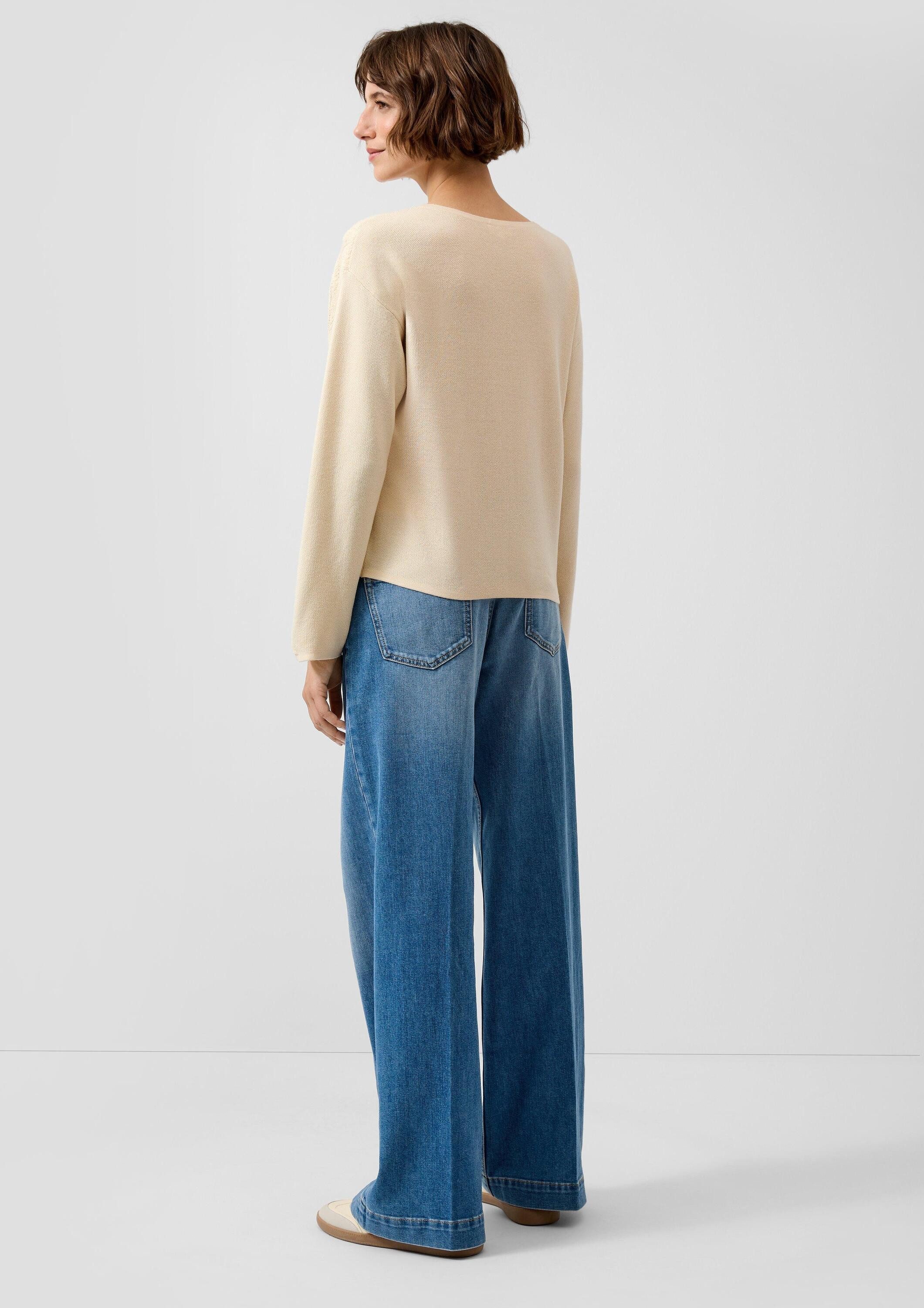 s.Oliver Longpullover Strickpullover Pullover mit dekorativem Strickmuster