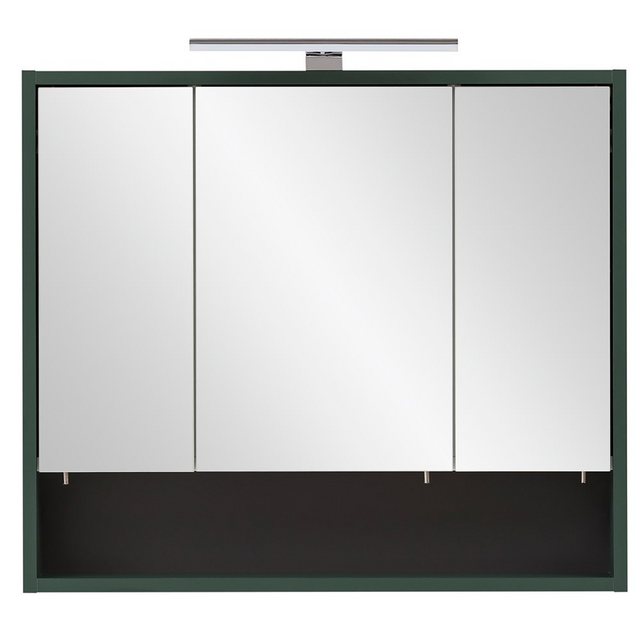 Lomadox Spiegelschrank KELLA-80 Badezimmer inkl. Beleuchtung in waldgrün, B/H/T: ca. 70/64,2/16 cm
