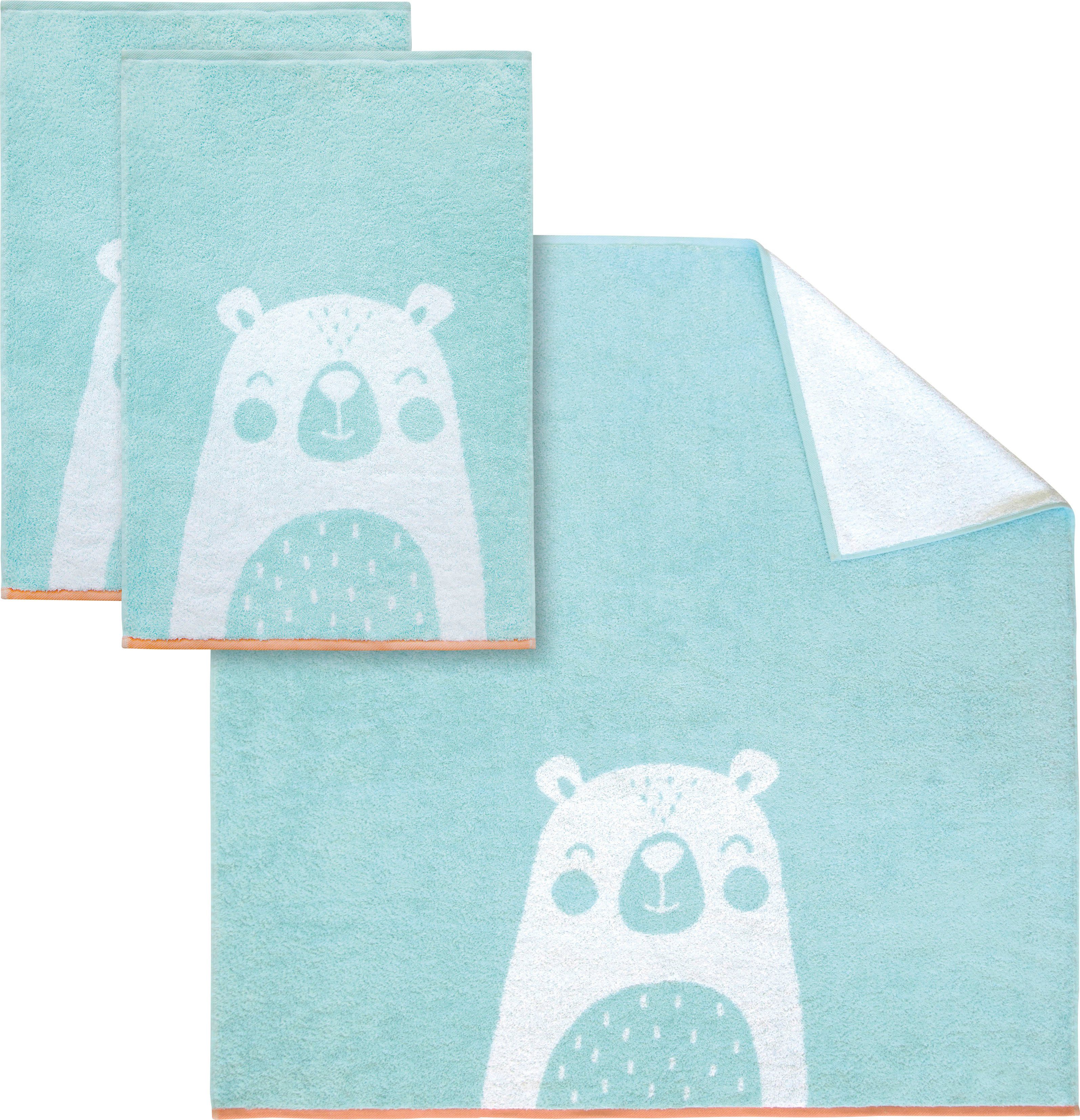 Set Walkfrottier, niedlichem Bear, (3-tlg), mit Bärenmotiv Dyckhoff Handtuch