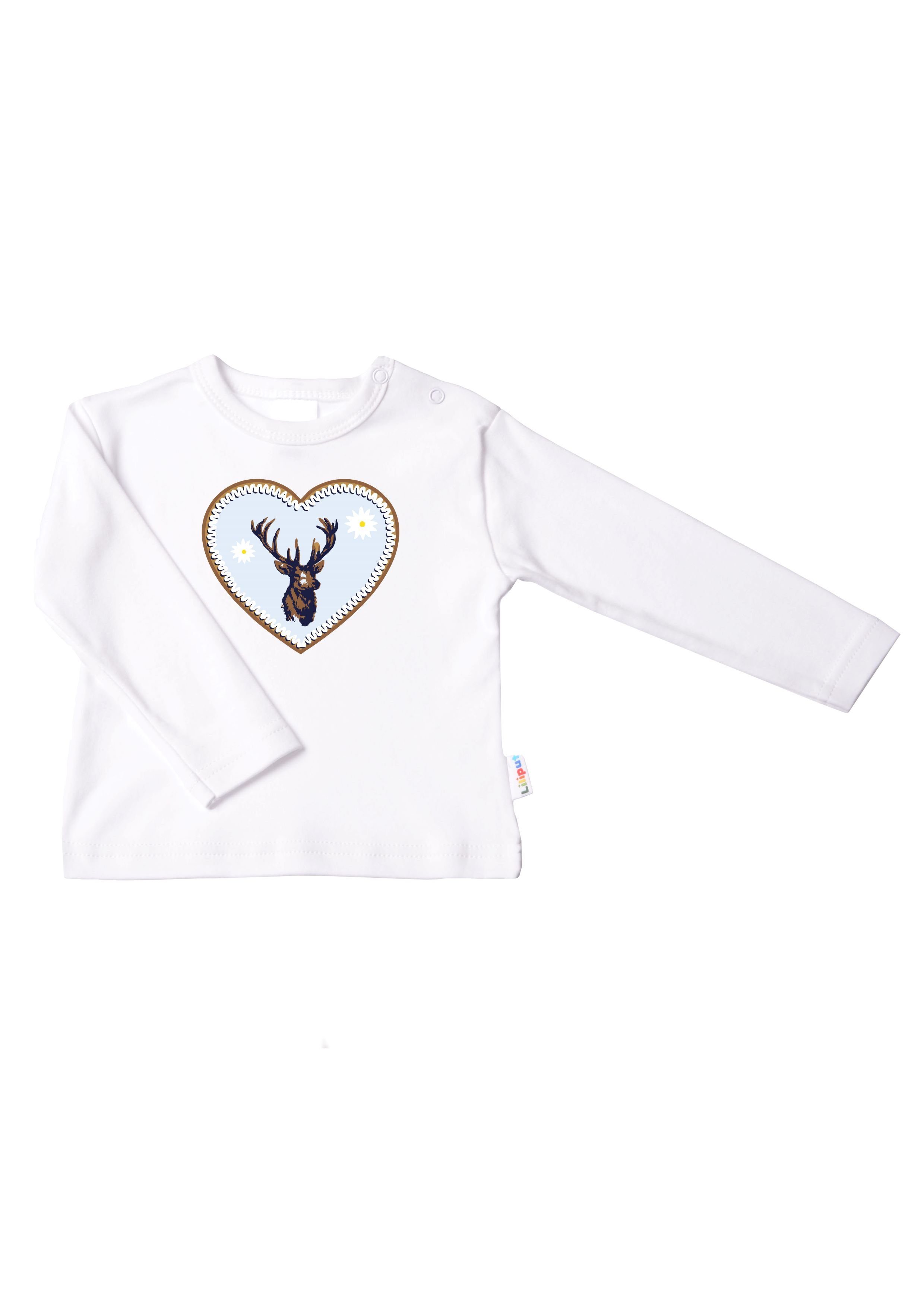 Liliput Langarmshirt Hirsch mit Druckknöpfen auf der Schulter