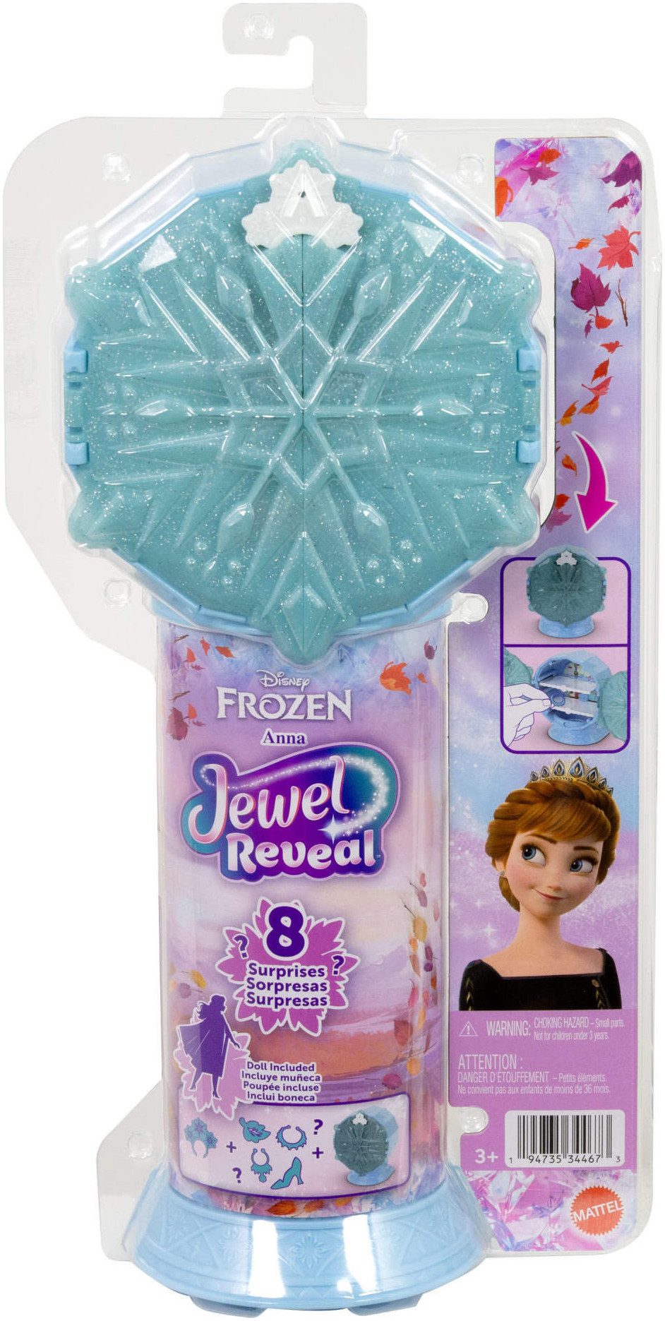 Mattel® Anziehpuppe Disney Die Eiskönigin, Juwel Reveal Anna – Bild 4 von 4