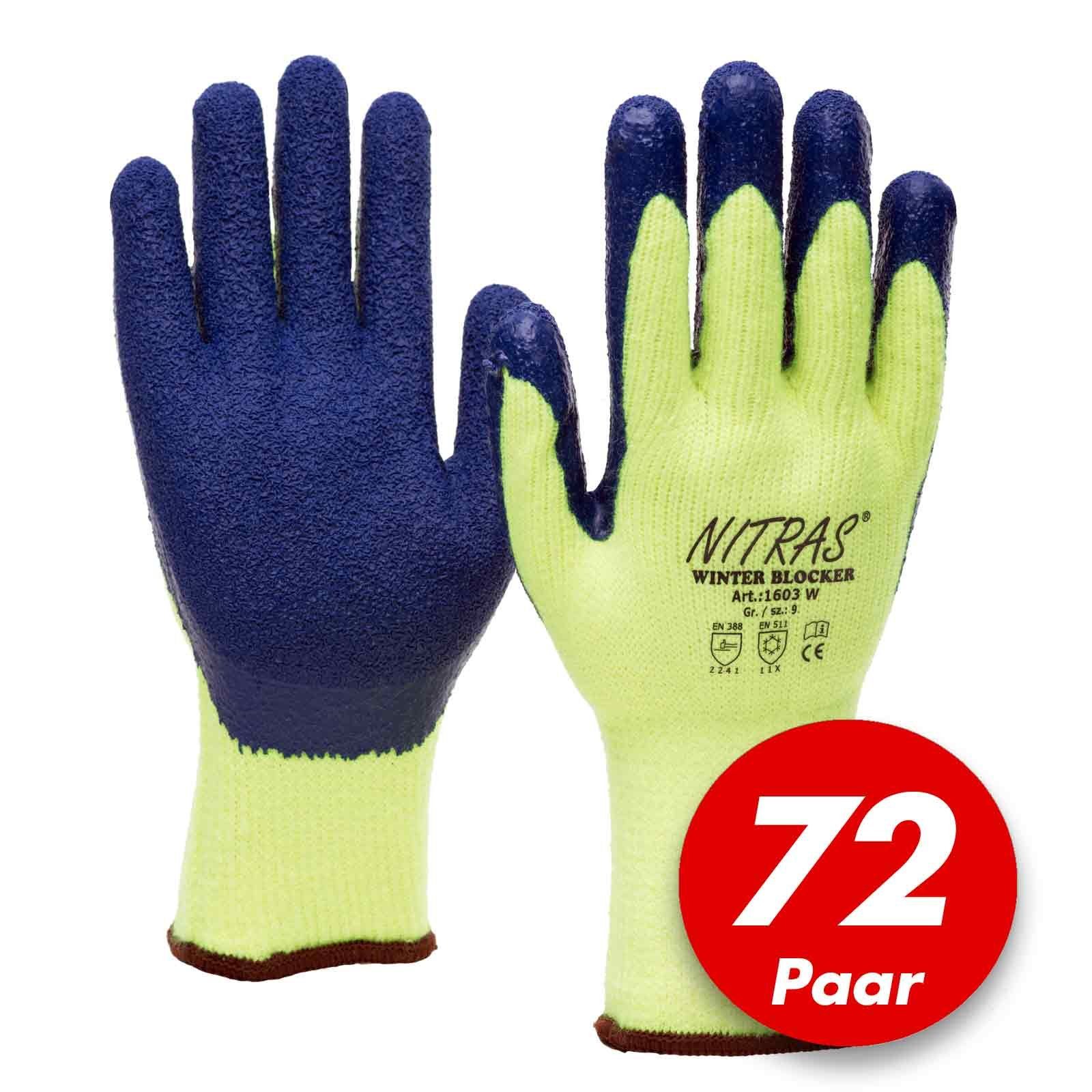 Nitras Skihandschuhe NITRAS 1603W Winter Blocker Winterhandschuhe Handschuhe Latex -72 Paar (Spar-Set)