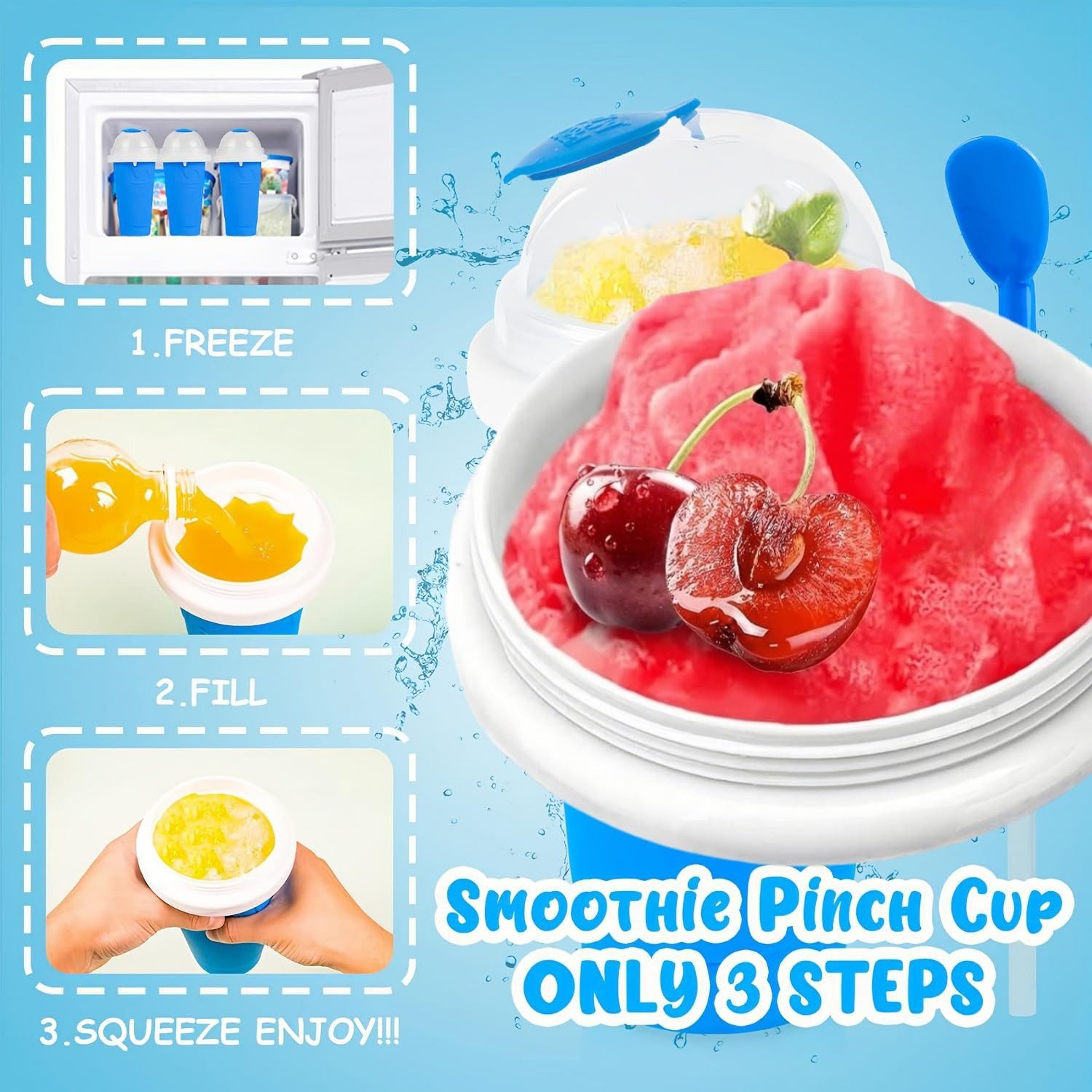 Bundviel Smoothie-Maker Slush Eis Becher Eis Maker Eisbecher Slushy Frozen Magic