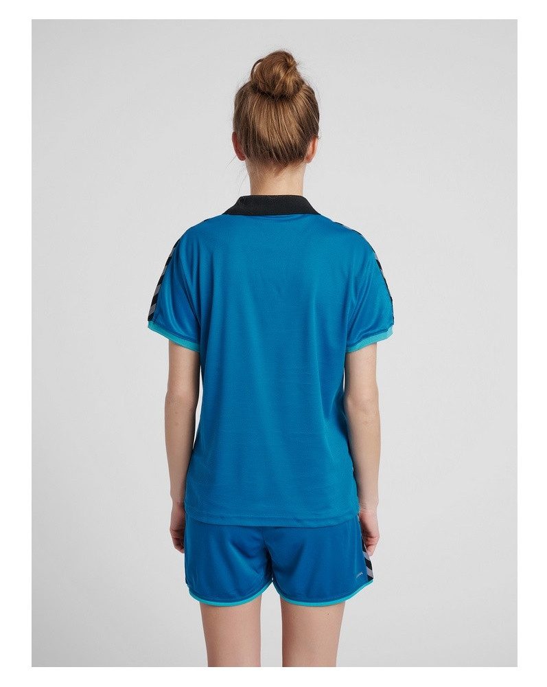 hummel Poloshirt hmlAUTHENTIC Functional (weicher Jerseystoff) Kurzarm tealblau Damen