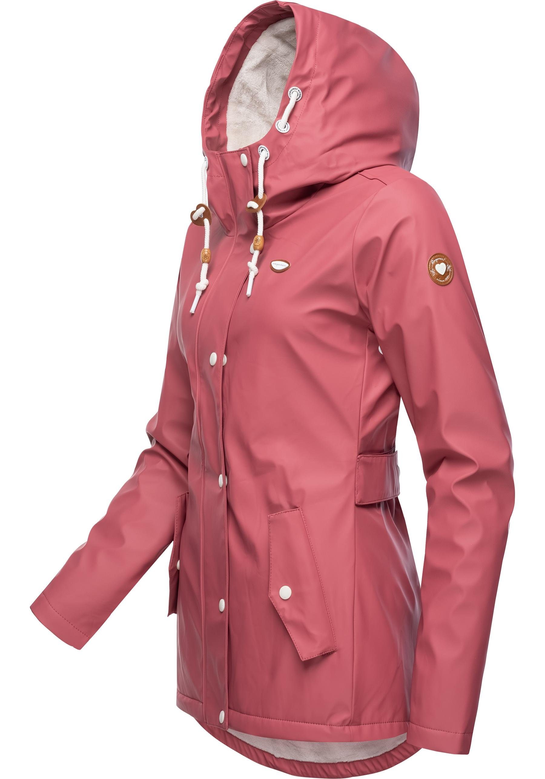 Kapuze babyrosa stylische Regenjacke großer mit Übergangsjacke YM-Marge Ragwear