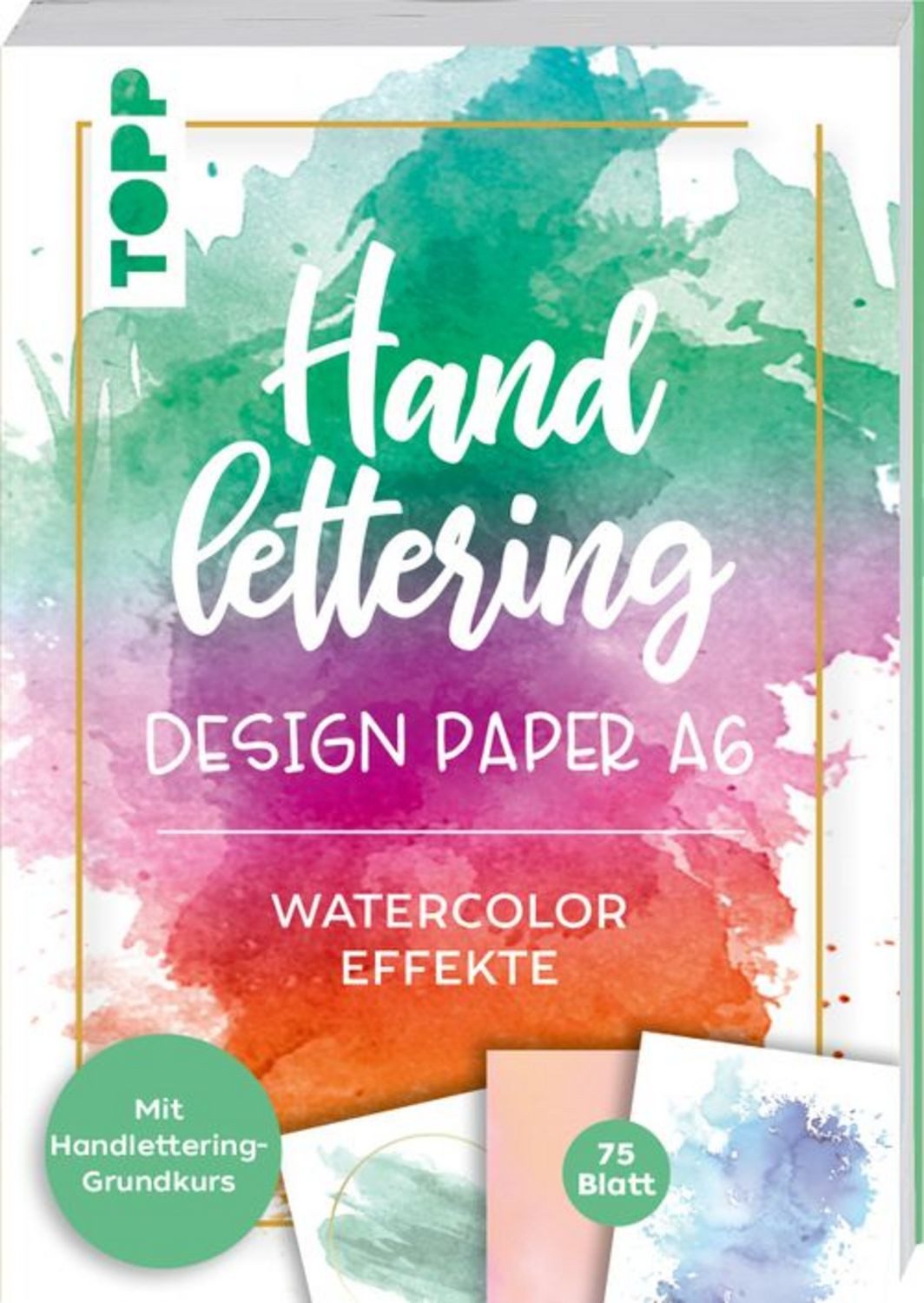 Briefumschlag Handlettering Design Paper Block Watercolor-Effekte A6