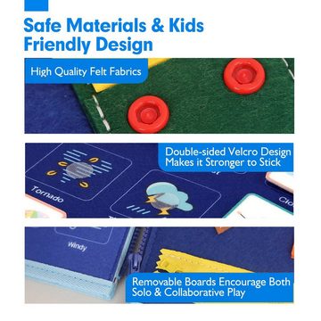 DTC GmbH Lernspielzeug Busy Board für Kleinkinder 5-Schichten, Activity Board Montessori Spielzeug Baby ab 3 4 Jahre Mädchen Junge