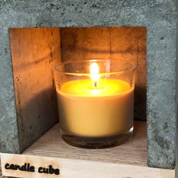 ECI Tools Duftkerze candle cube© Teelicht Tisch Kamin + Duftkerze nach Wahl (Set)