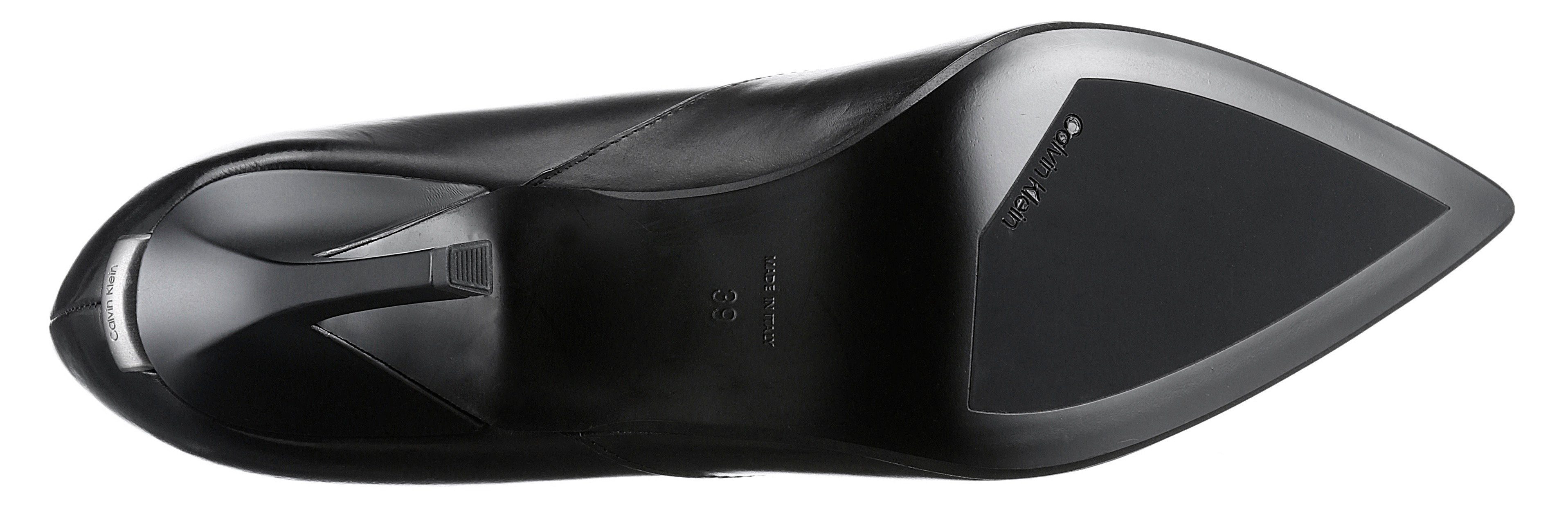 Calvin Klein GEO spitze schwarz Stilettoabsatz, Pumps 90 Form PUMP STILETTO mit modischem