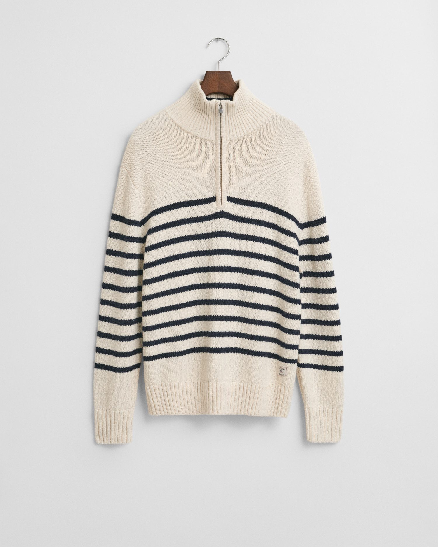 Strickpullover Troyer aus Flammgarn - Relaxed Fit