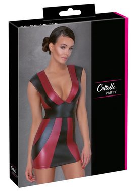 Cottelli Collection Minikleid Wetlook Kleid - schwarz, rot