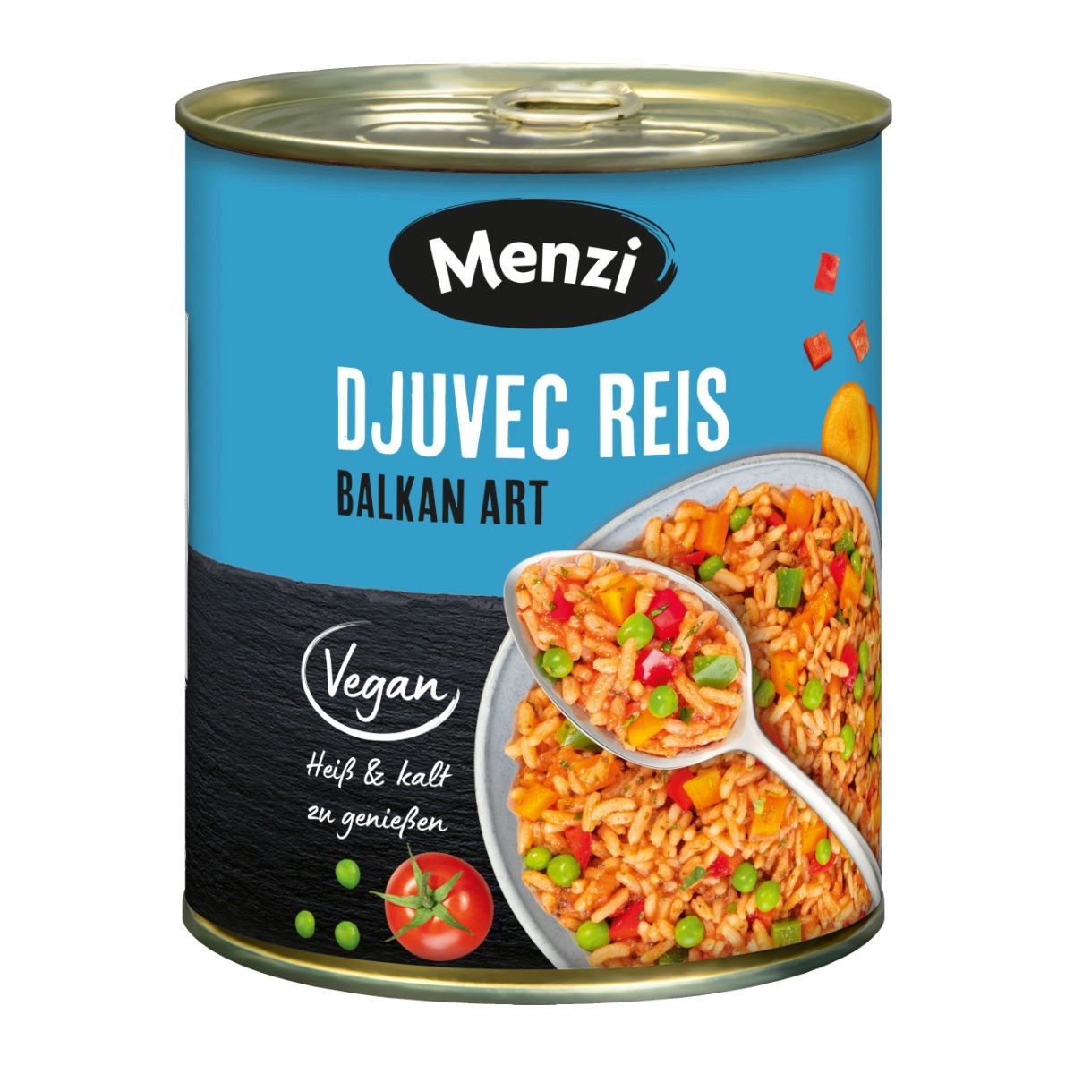 Menzi Fertiggericht, Menzi Djuvec Reis nach Balkan Art mit Gemüse tafelfertig vegan 800g