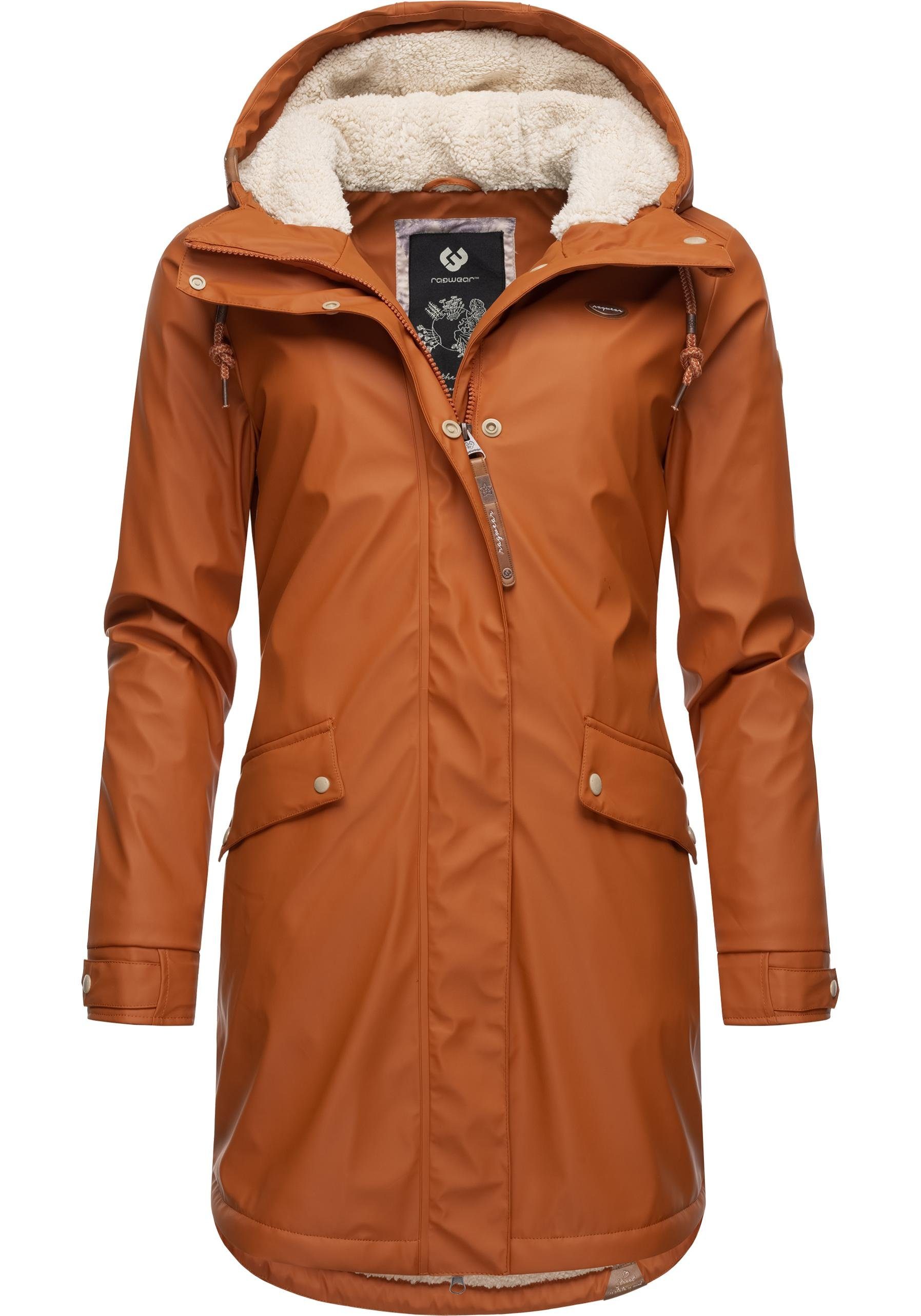 [Weniger als der halbe Preis] Ragwear Regenjacke Tinsley stylischer Regenparka Winter den zimt für