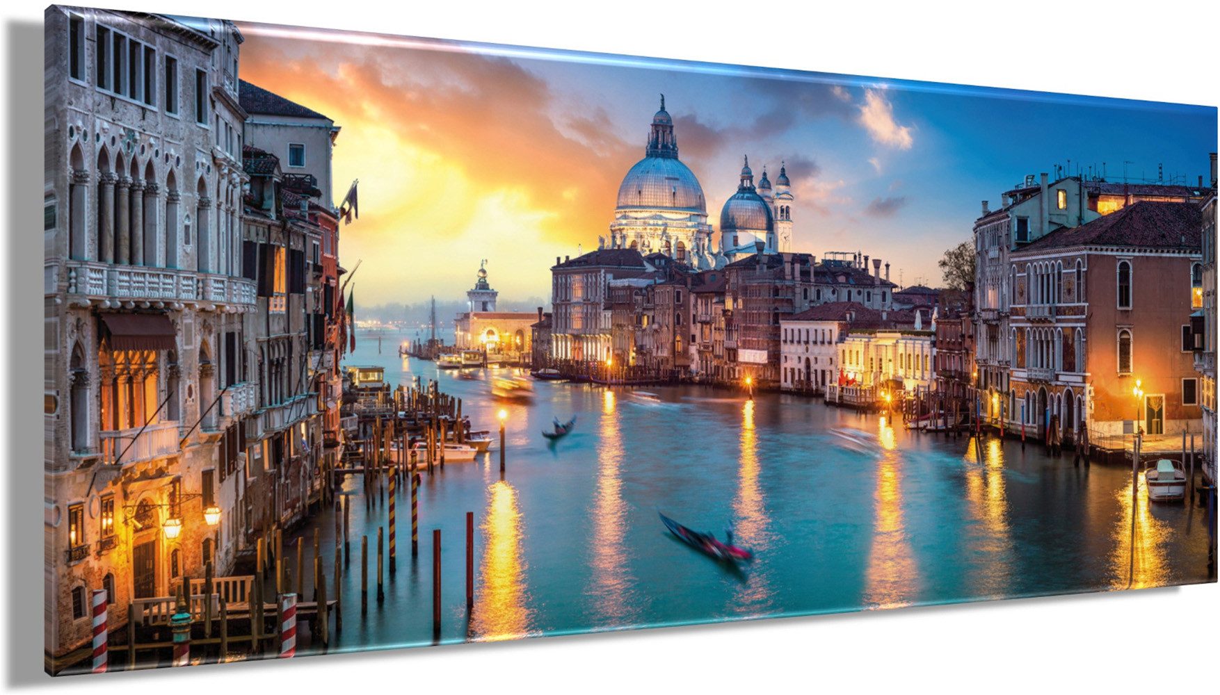 Bönninghoff Leinwandbild Wandbild VENEDIG XXL – Leinwandbild Keilrahmen Deko modern, Boote & Schiffe, Stadt, Venedig (1 St), auf Keilrahmen gespannt – Bild 3 von 5