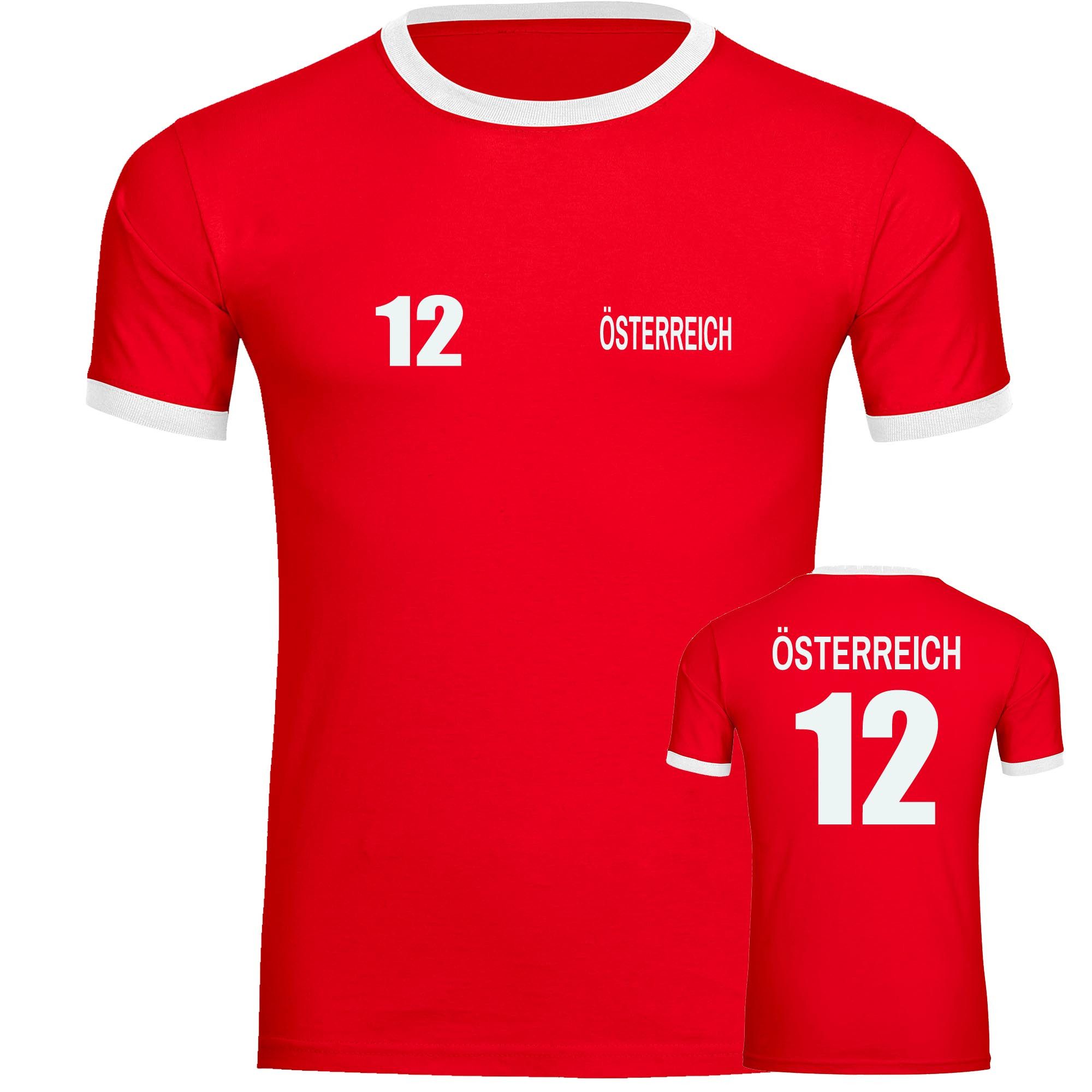 multifanshop T-Shirt Kontrast Österreich - Trikot 12 - Männer