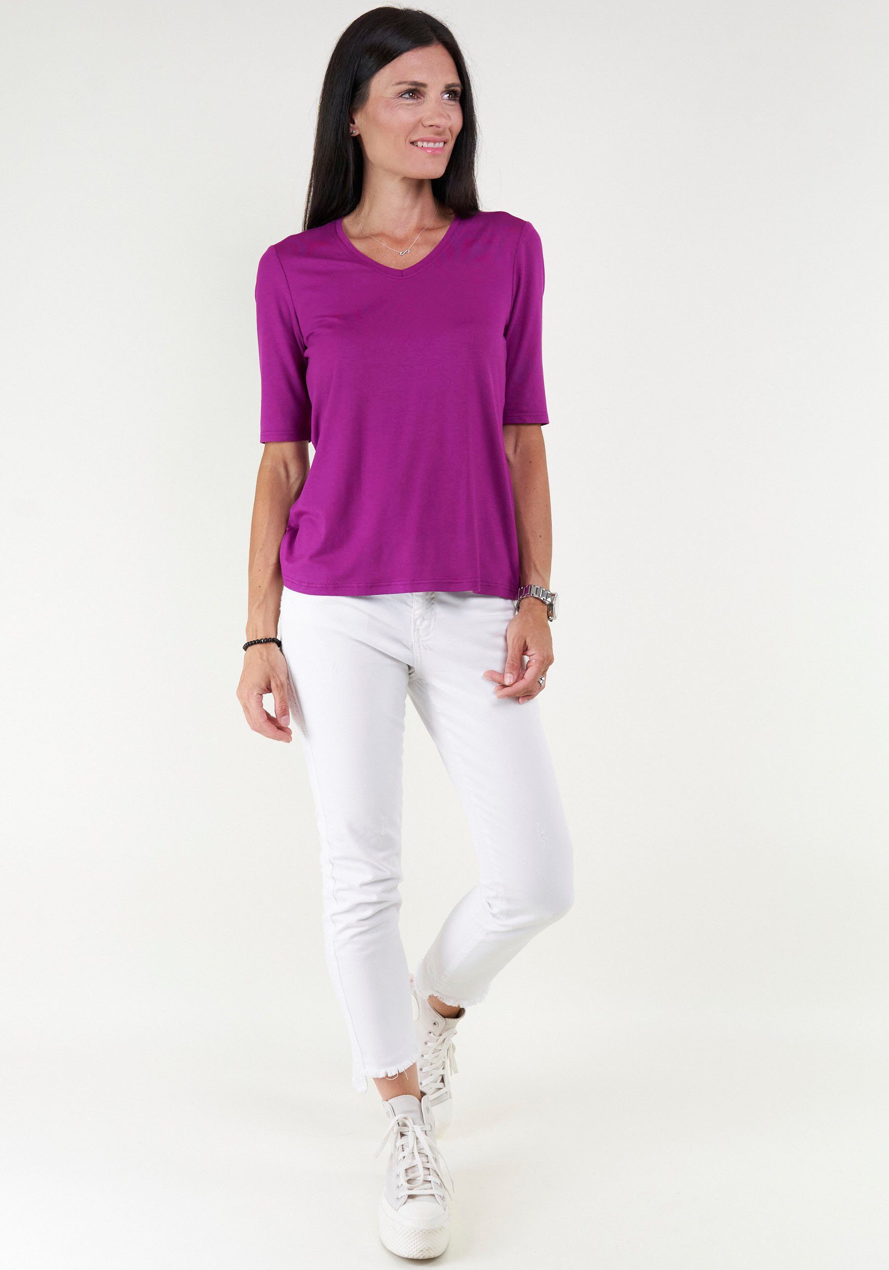 Seidel Moden V-Shirt mit Halbarm aus softem Material, MADE IN GERMANY