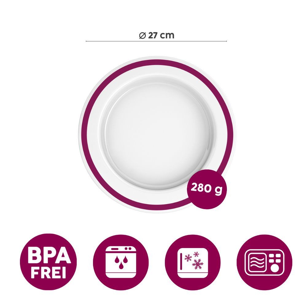 Ornamin Speiseteller ORNAMIN Großer Teller mit Kipp-Trick, (1 St), Esshilfe l Alltagshilfe l bruchstabil l Made in Germany
