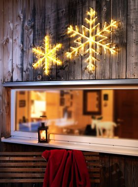 KONSTSMIDE LED Stern Weihnachtsstern, Weihnachtsdeko aussen, LED fest integriert, Warmweiß, LED Acryl Schneeflocke, 24 warm weiße Dioden