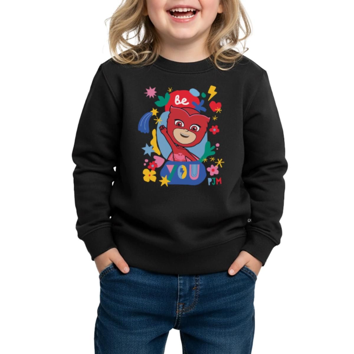 Spreadshirt Sweatshirt PJ Masks Owlette Slogan Be You Sei Du Selbst REGULAR FIT Kinder/Teenag (1-tlg)