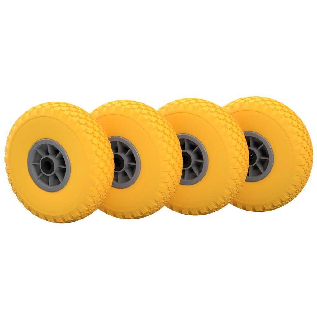TITAPS Sackkarren-Rad PU Rad Ø 260 mm 3.00-4 Nadellager Ersatzrad Bollerwagen Sackkarren (4 St)